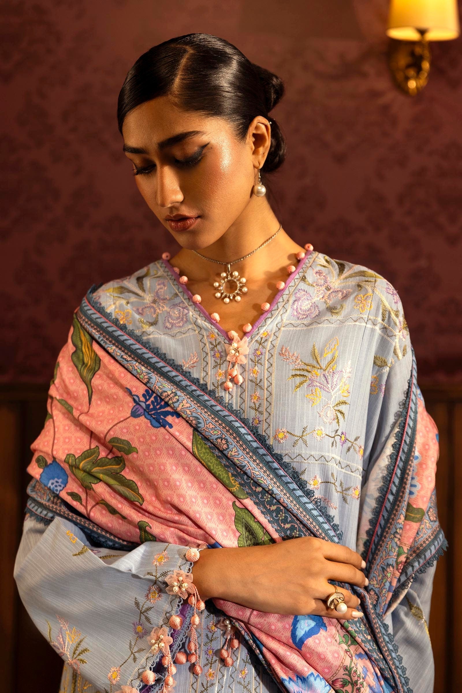 Sana Safinaz | Muzlin Winter 2024 |  M243-010B-3AP by Sana Safinaz - Designer Dress - Type: Ladies Clothes - Available at Libayah - 100% Original