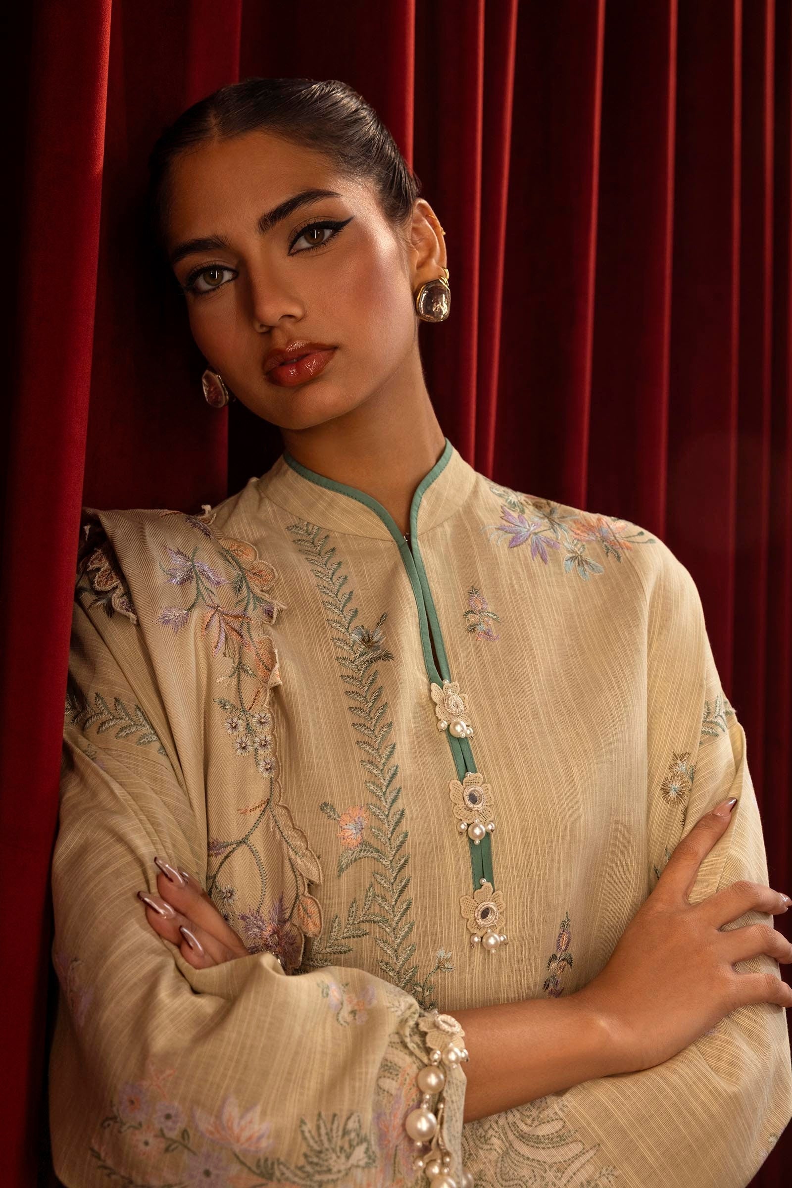 Sana Safinaz | Muzlin Winter 2024 |  M243-011B-3CP by Sana Safinaz - Designer Dress - Type: Ladies Clothes - Available at Libayah - 100% Original