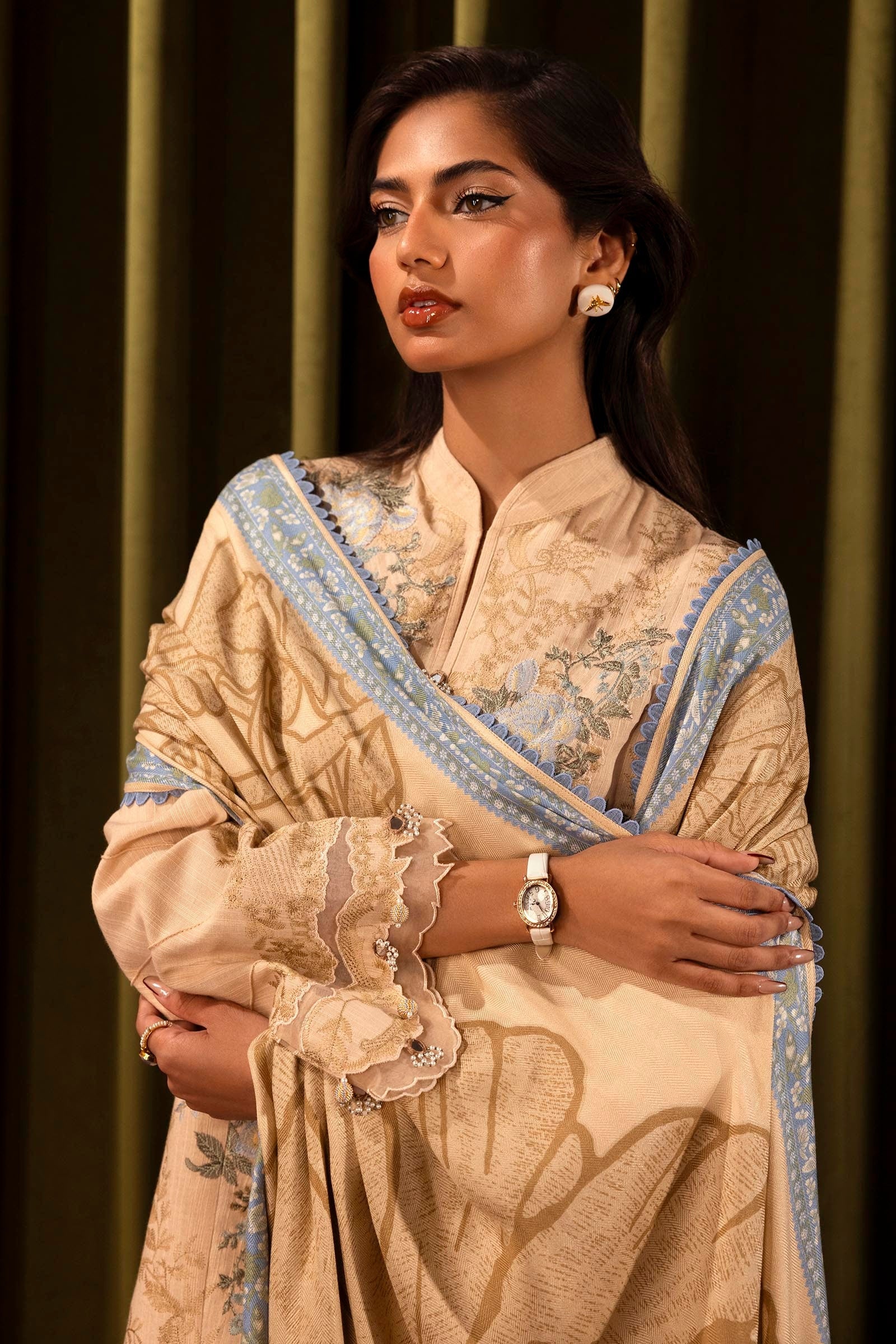 Sana Safinaz | Muzlin Winter 2024 |  M243-012A-3AP by Sana Safinaz - Designer Dress - Type: Ladies Clothes - Available at Libayah - 100% Original