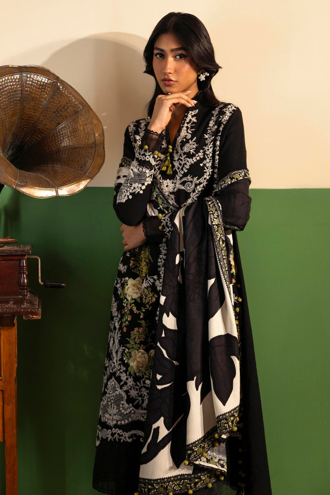 Sana Safinaz | Muzlin Winter 2024 |  M243-012B-3AP by Sana Safinaz - Designer Dress - Type: Ladies Clothes - Available at Libayah - 100% Original