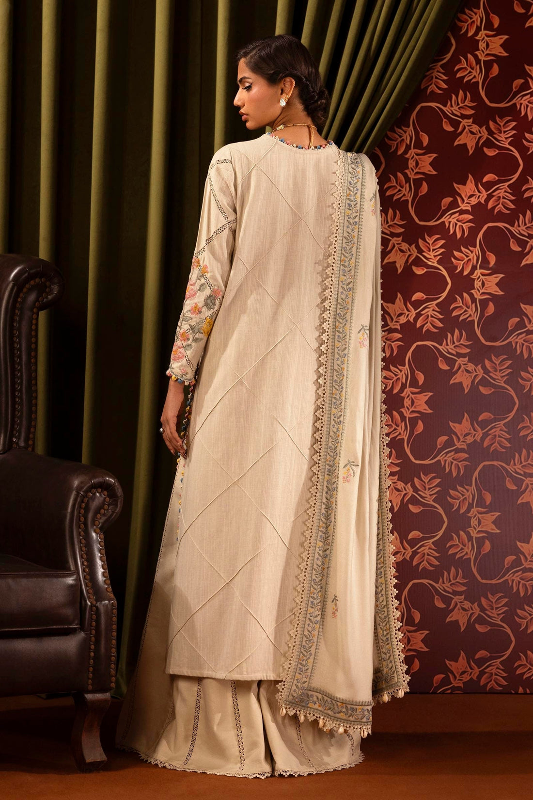 Sana Safinaz | Muzlin Winter 2024 |  M243-013A-3CP by Sana Safinaz - Designer Dress - Type: Ladies Clothes - Available at Libayah - 100% Original