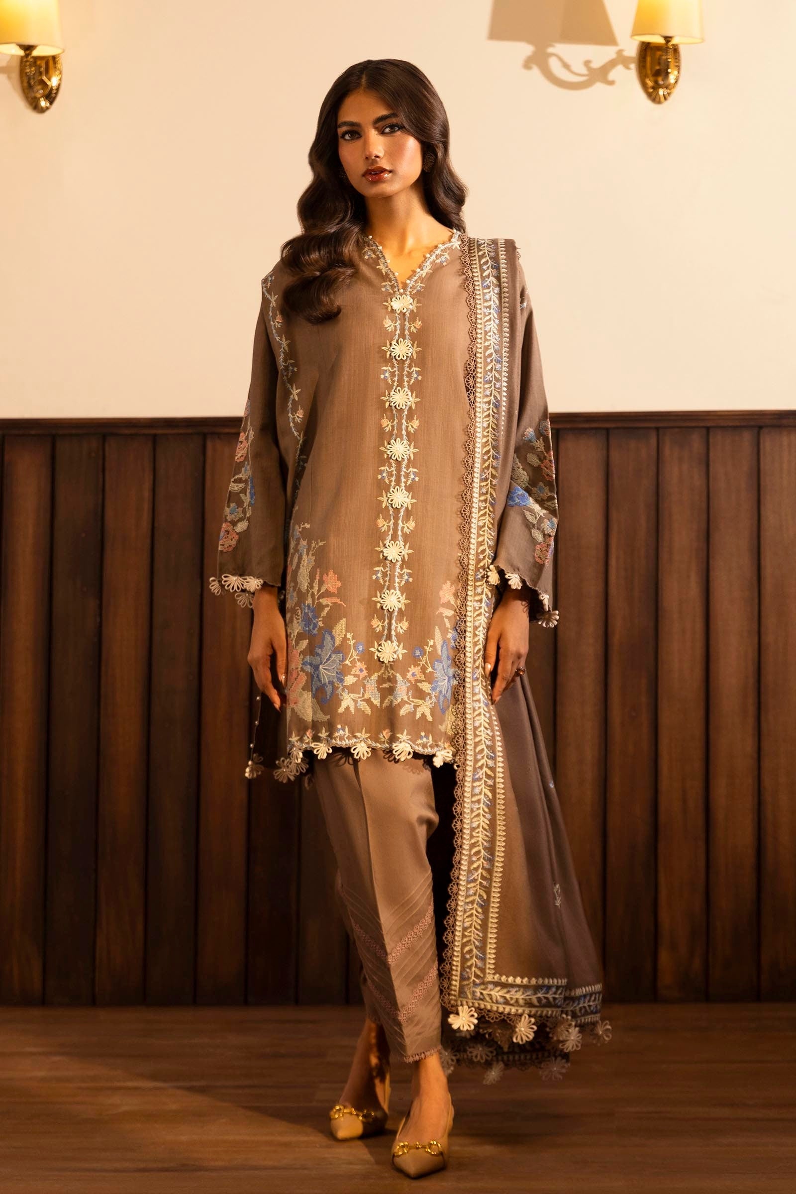 Sana Safinaz | Muzlin Winter 2024 | M243-013B-3CP by Sana Safinaz - Designer Dress - Type: Ladies Clothes - Available at Libayah - 100% Original