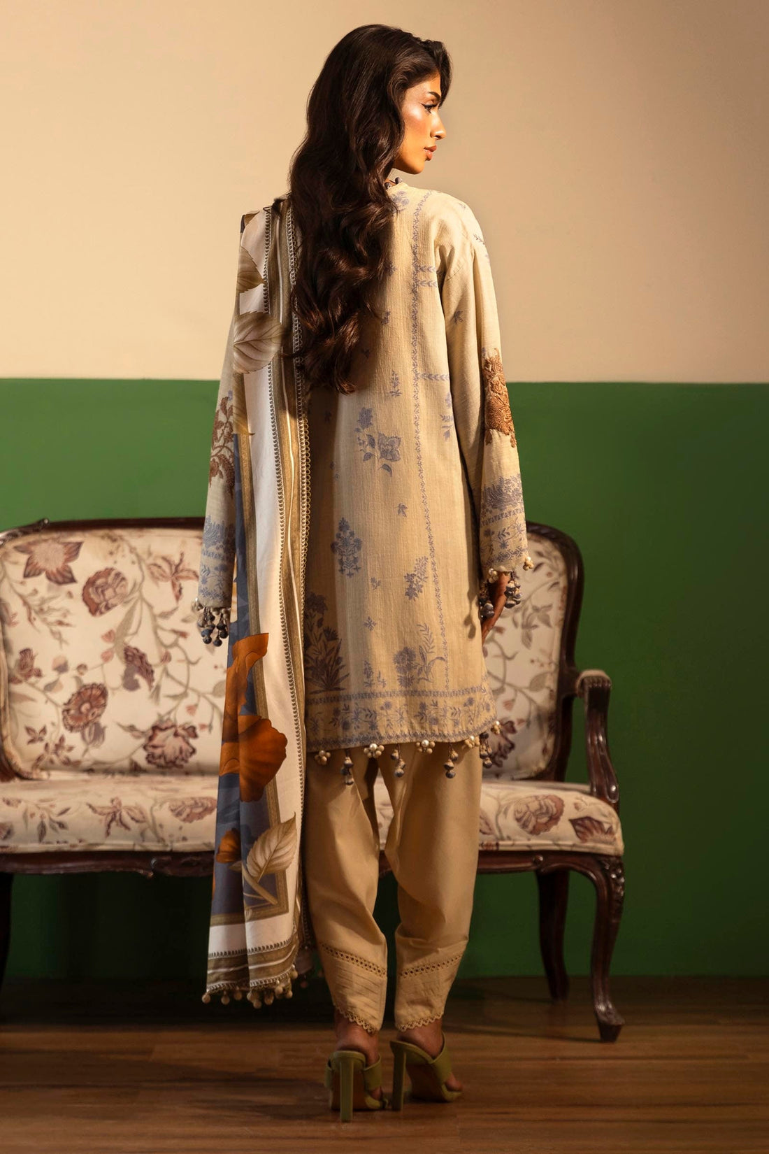 Sana Safinaz | Muzlin Winter 2024 |  M243-015B-3CP by Sana Safinaz - Designer Dress - Type: Ladies Clothes - Available at Libayah - 100% Original
