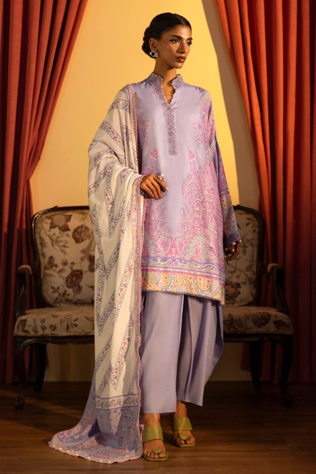 Sana Safinaz | Muzlin Winter 2024 |  M243-016B-3DB by Sana Safinaz - Designer Dress - Type: Ladies Clothes - Available at Libayah - 100% Original