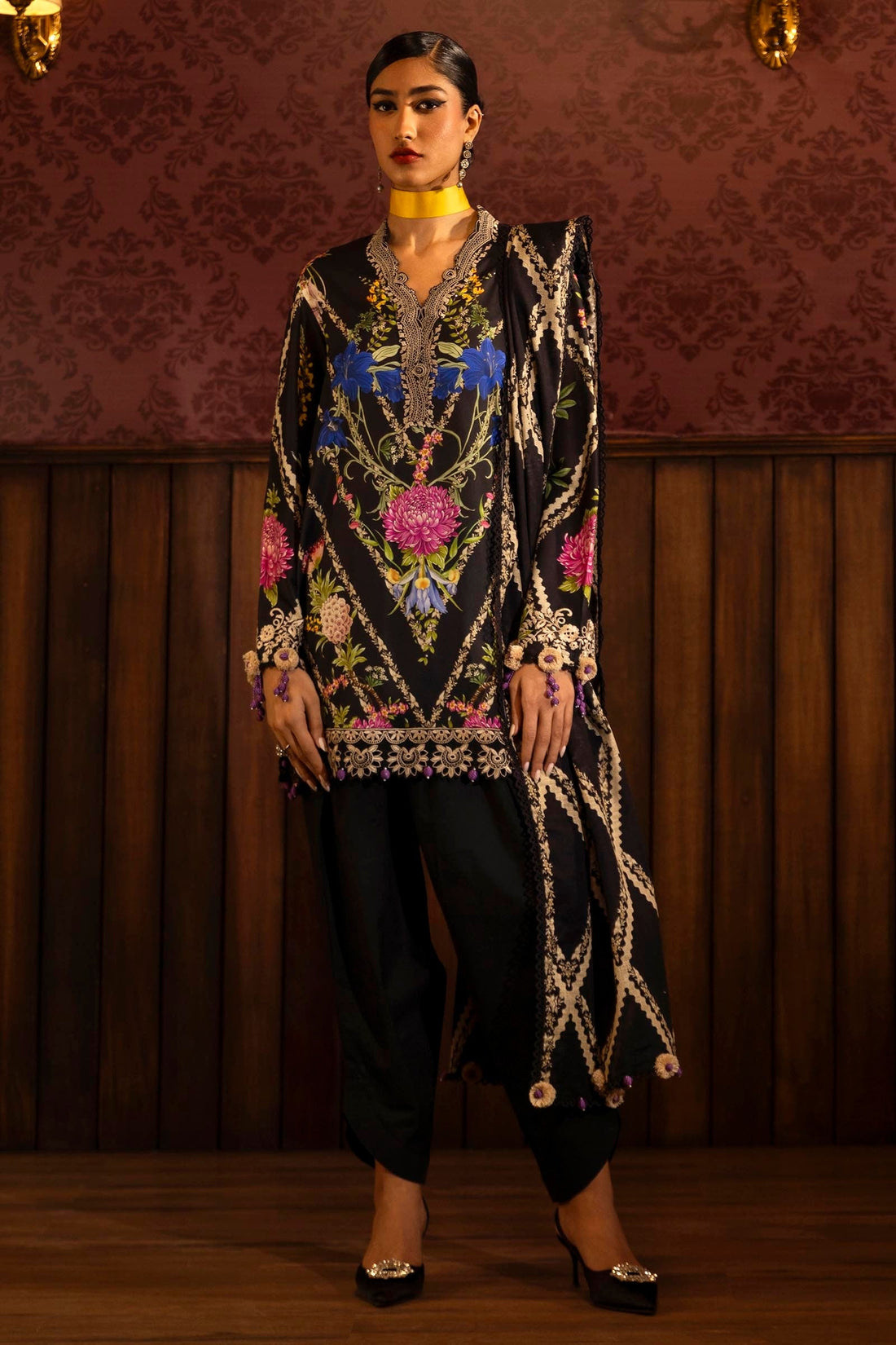 Sana Safinaz | Muzlin Winter 2024 |  M243-017B-3CQ by Sana Safinaz - Designer Dress - Type: Ladies Clothes - Available at Libayah - 100% Original