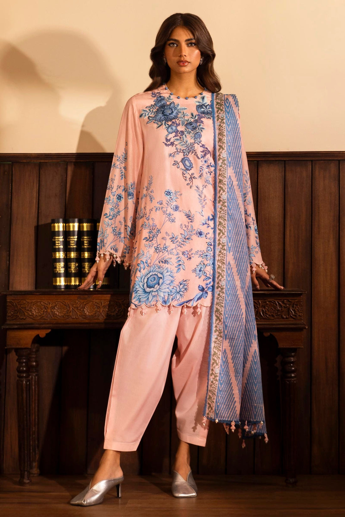 Sana Safinaz | Muzlin Winter 2024 |  M243-018B-3CQ by Sana Safinaz - Designer Dress - Type: Ladies Clothes - Available at Libayah - 100% Original