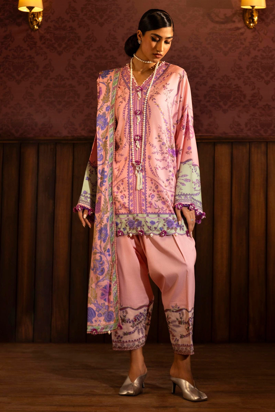 Sana Safinaz | Muzlin Winter 2024 |  M243-021A-3DB by Sana Safinaz - Designer Dress - Type: Ladies Clothes - Available at Libayah - 100% Original