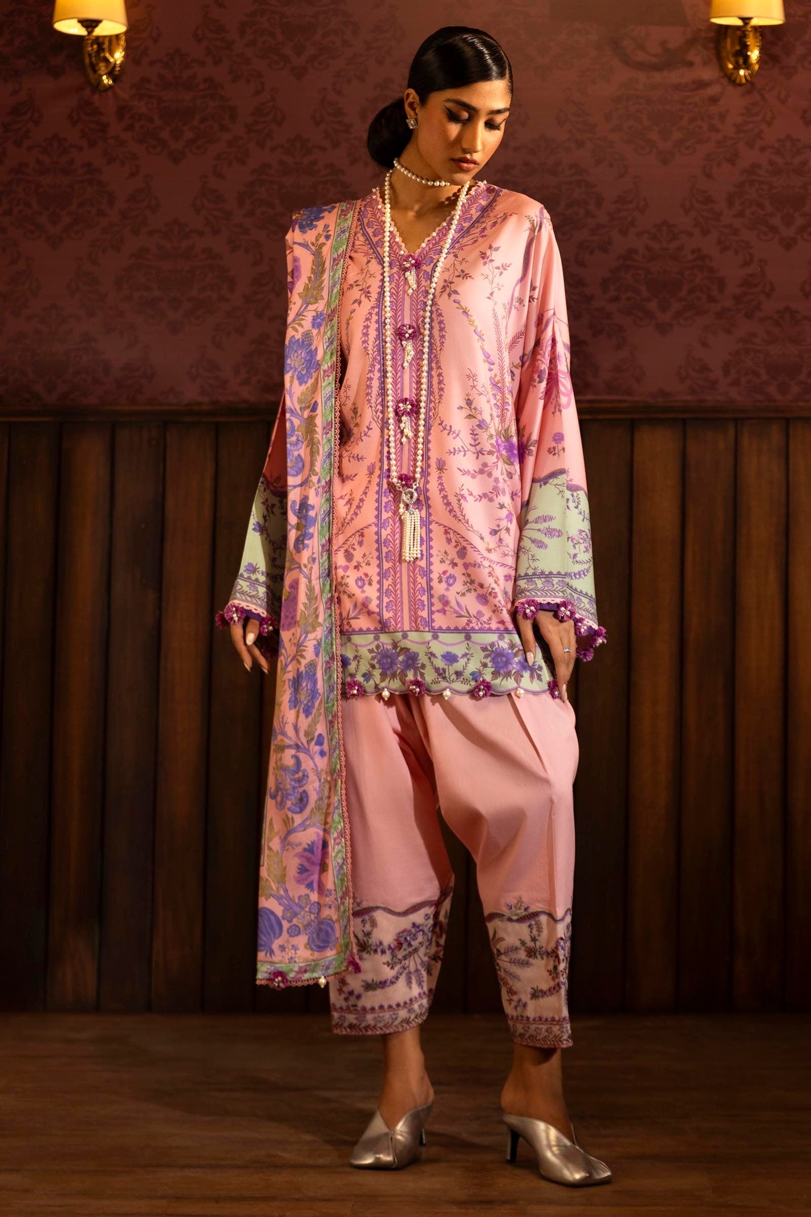 Sana Safinaz | Muzlin Winter 2024 |  M243-021A-3DB by Sana Safinaz - Designer Dress - Type: Ladies Clothes - Available at Libayah - 100% Original
