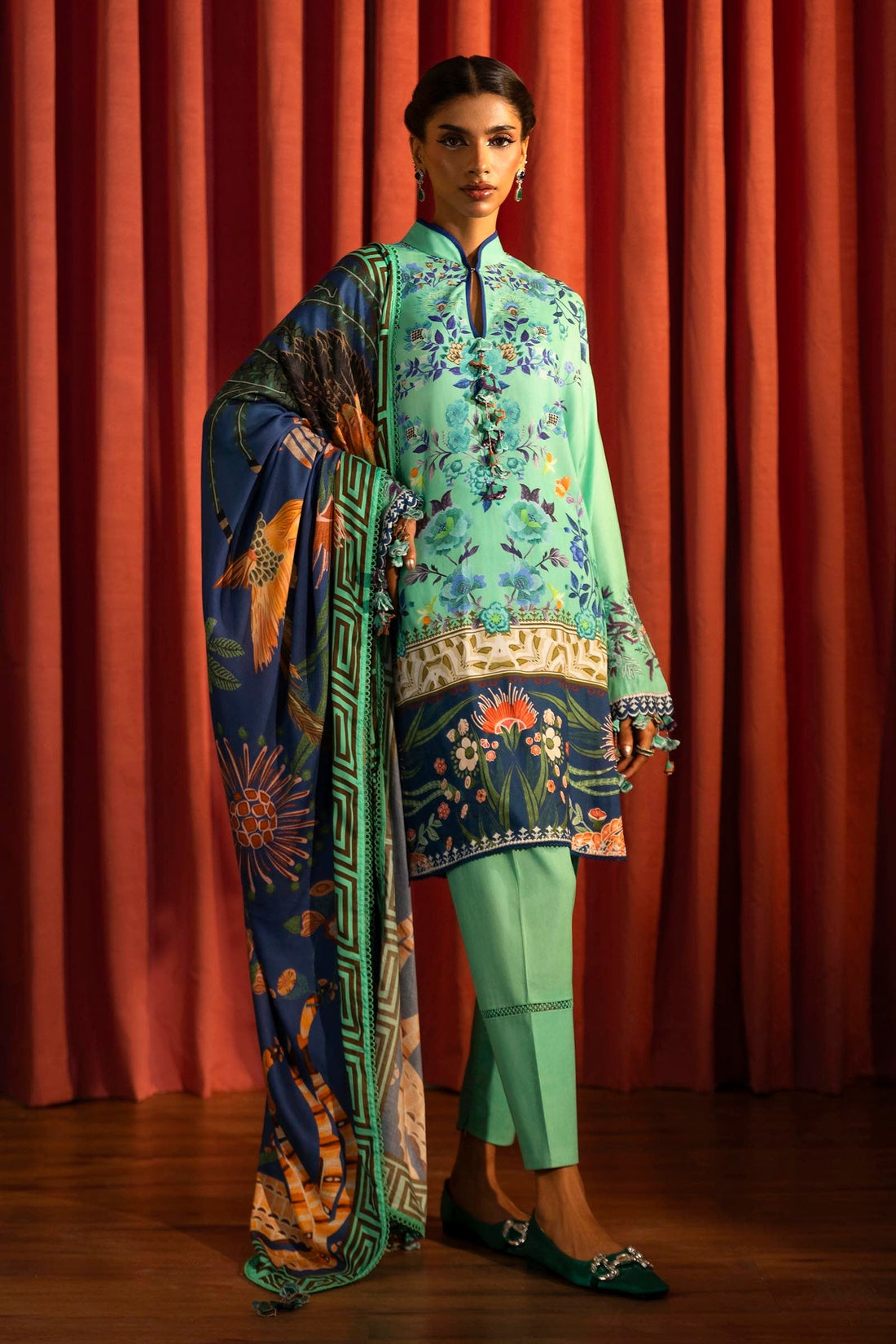 Sana Safinaz | Muzlin Winter 2024 |  M243-022A-3DB by Sana Safinaz - Designer Dress - Type: Ladies Clothes - Available at Libayah - 100% Original