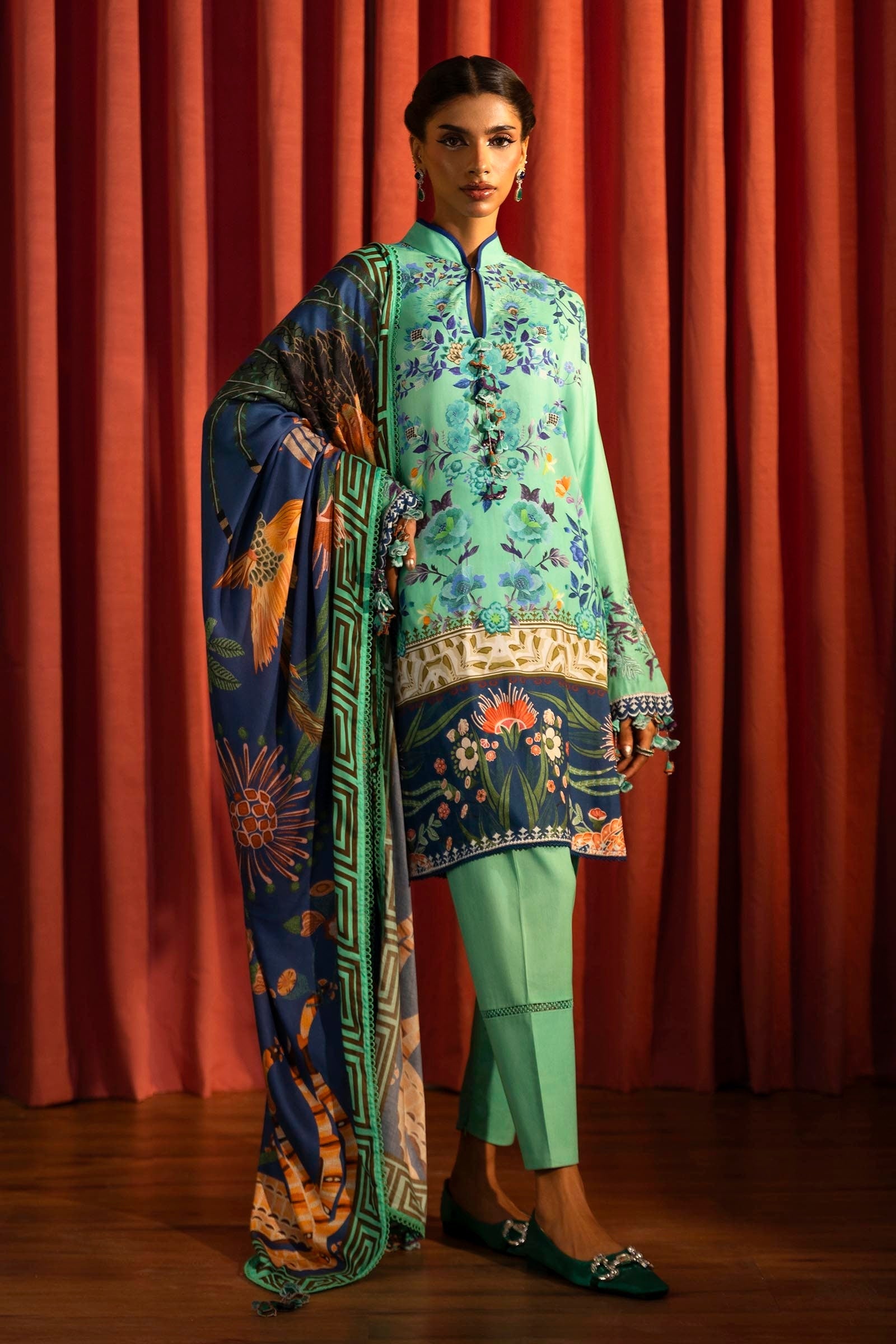 Sana Safinaz | Muzlin Winter 2024 |  M243-022A-3DB by Sana Safinaz - Designer Dress - Type: Ladies Clothes - Available at Libayah - 100% Original
