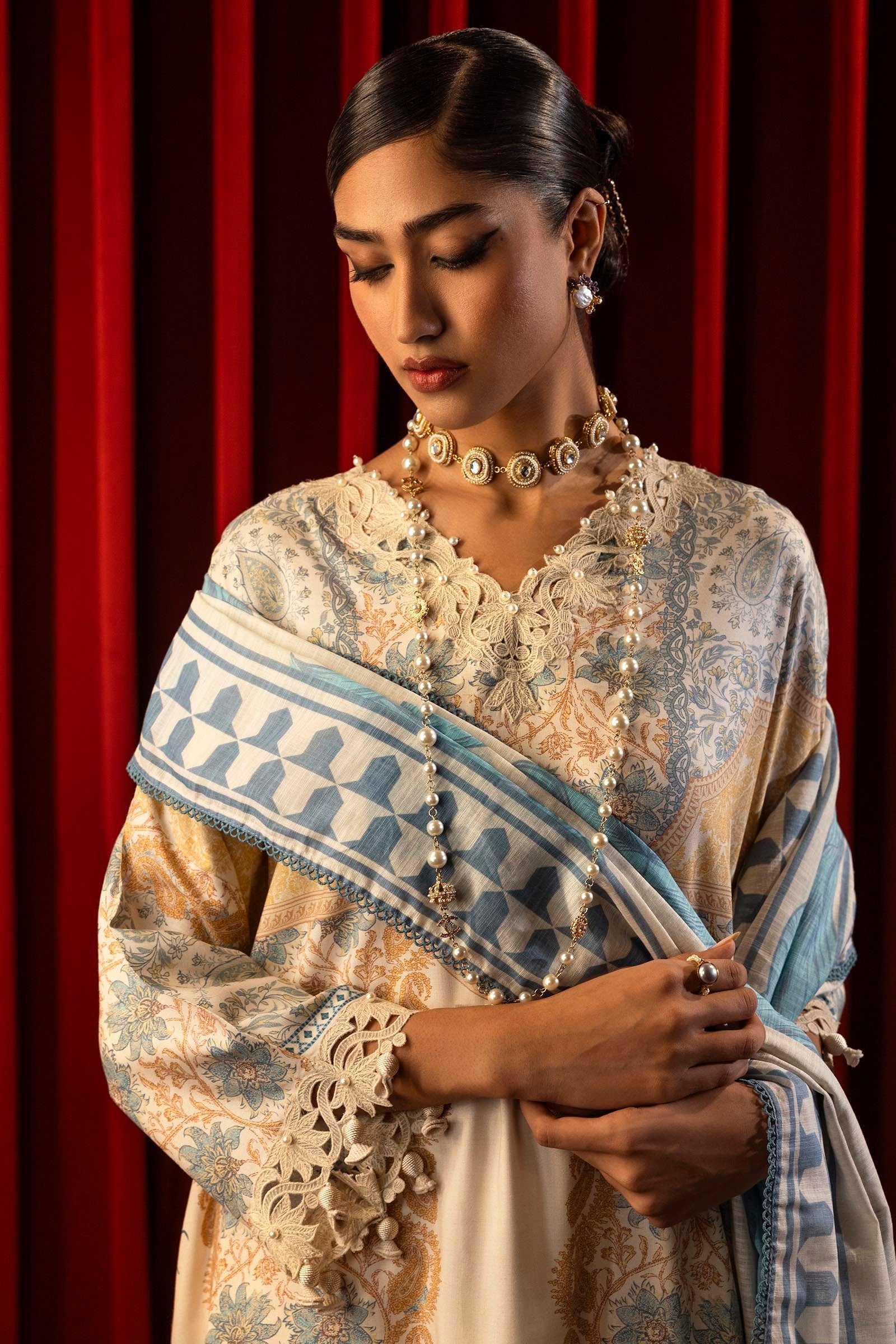 Sana Safinaz | Muzlin Winter 2024 |  M243-023A-3CQ by Sana Safinaz - Designer Dress - Type: Ladies Clothes - Available at Libayah - 100% Original