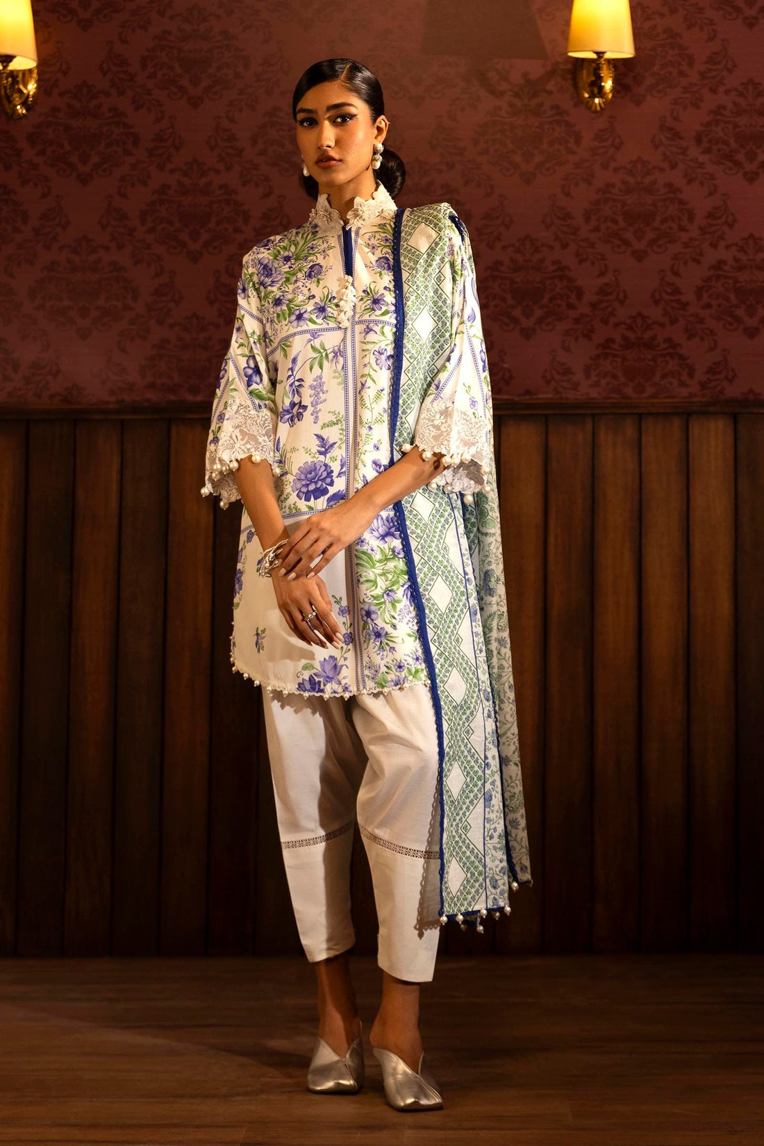 Sana Safinaz | Muzlin Winter 2024 |  M243-024B-3CQ by Sana Safinaz - Designer Dress - Type: Ladies Clothes - Available at Libayah - 100% Original