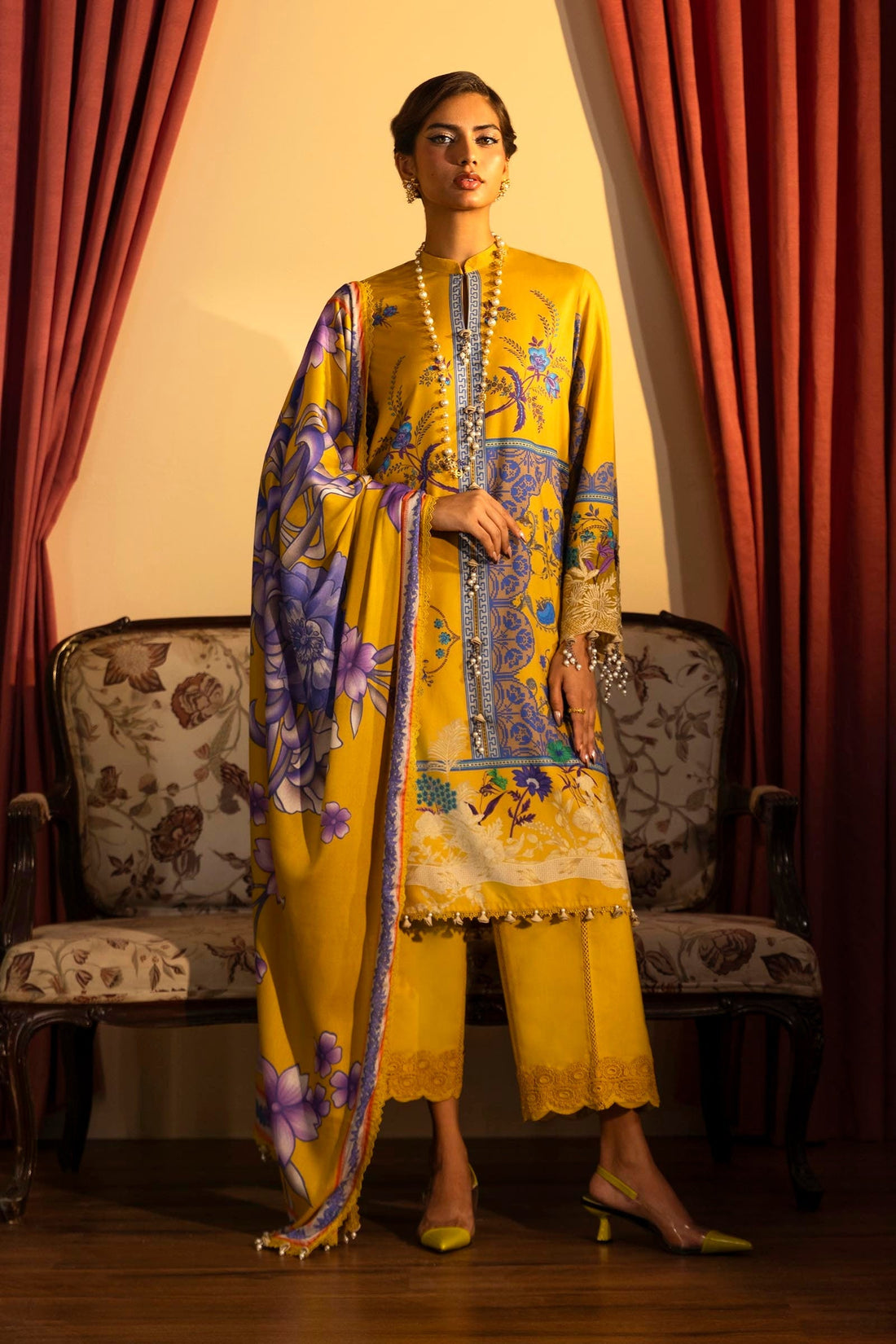 Sana Safinaz | Muzlin Winter 2024 |  M243-022B-3DB by Sana Safinaz - Designer Dress - Type: Ladies Clothes - Available at Libayah - 100% Original