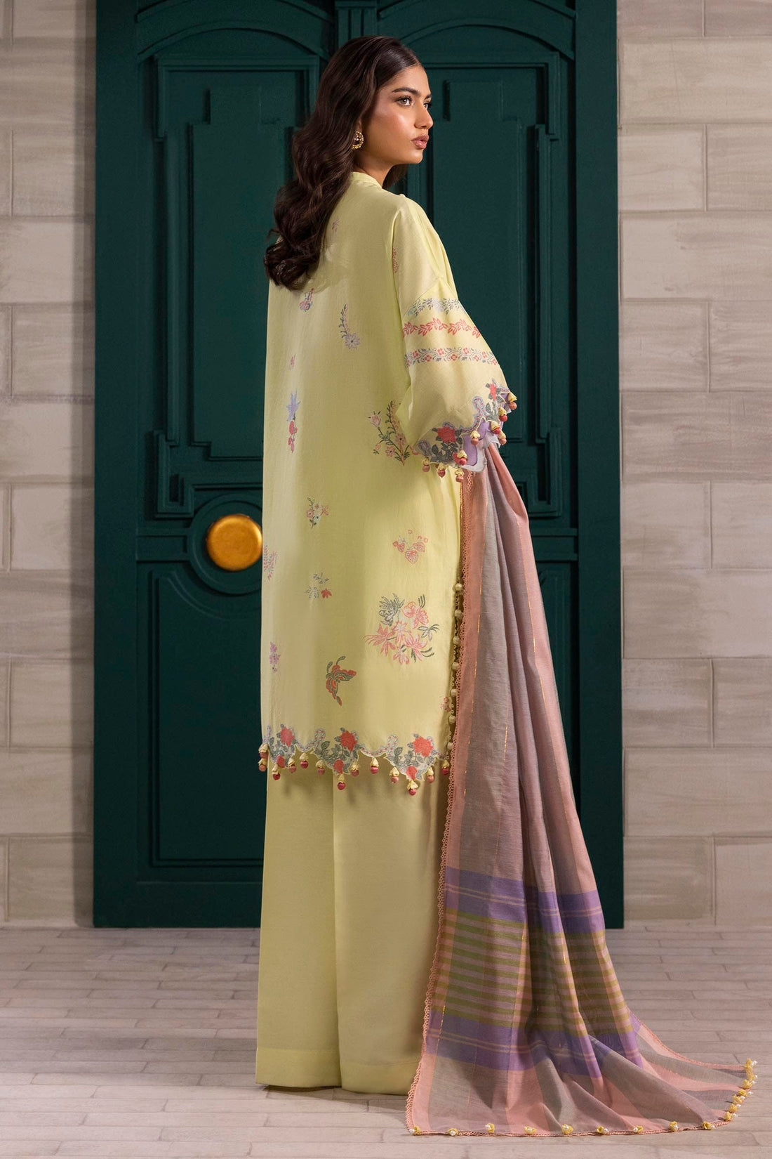 Sana Safinaz | Muzlin Spring 25 | M251-001B-3DG by Sana Safinaz - Designer Dress - Type: Ladies Clothes - Available at Libayah - 100% Original