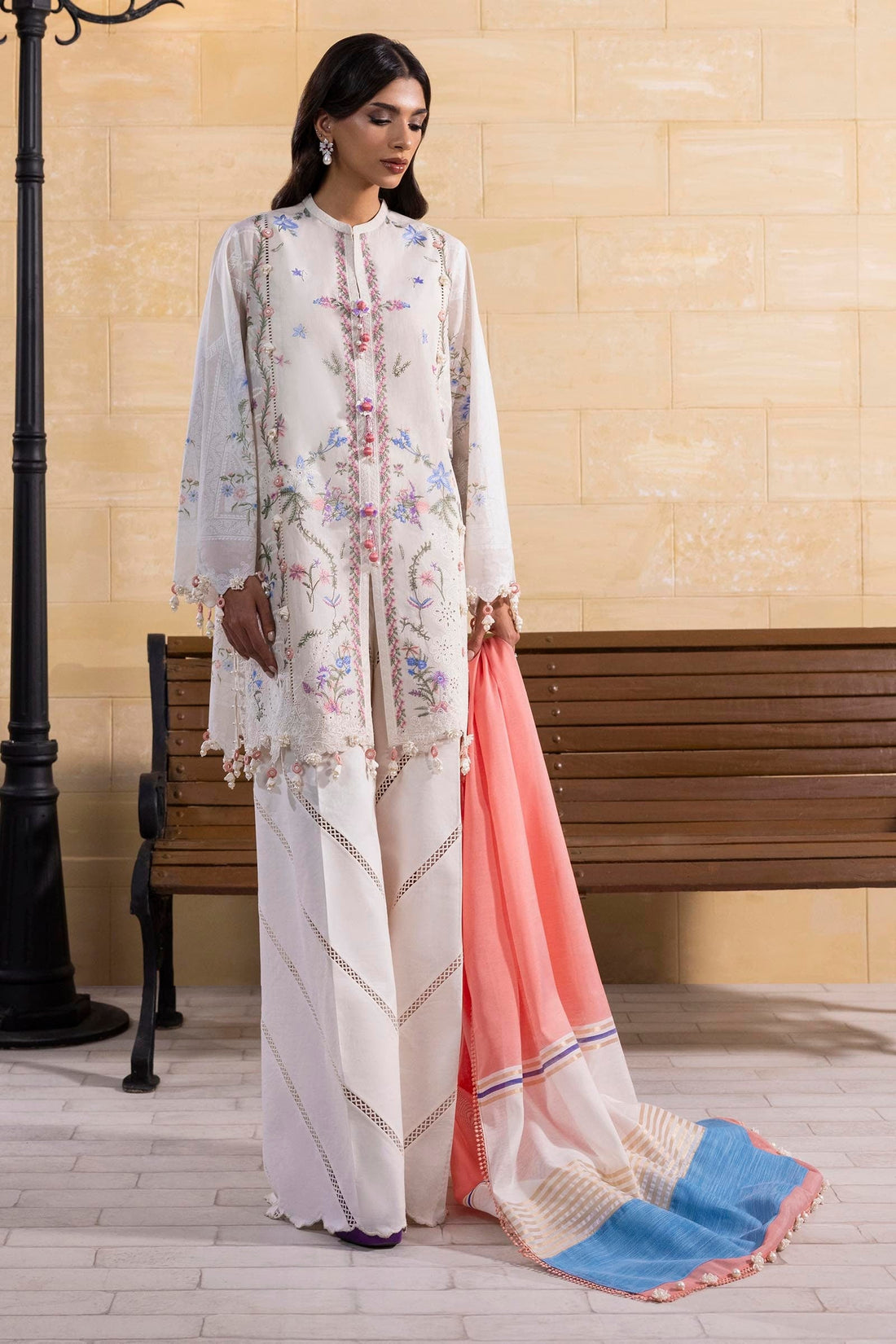 Sana Safinaz | Muzlin Spring 25 | M251-008B-3DG by Sana Safinaz - Designer Dress - Type: Ladies Clothes - Available at Libayah - 100% Original