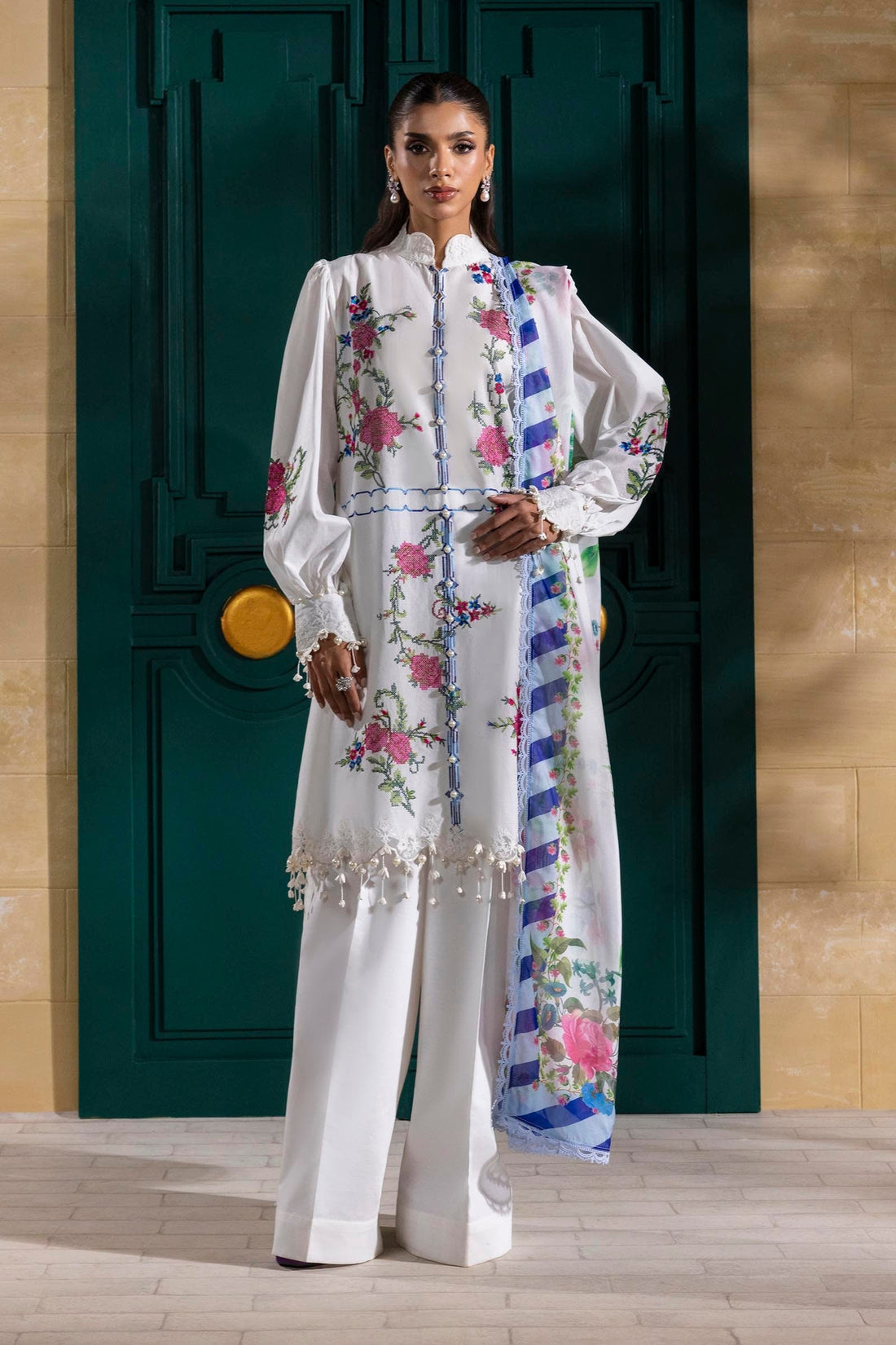 Sana Safinaz | Muzlin Spring 25 | M251-013A-3CL by Sana Safinaz - Designer Dress - Type: Ladies Clothes - Available at Libayah - 100% Original