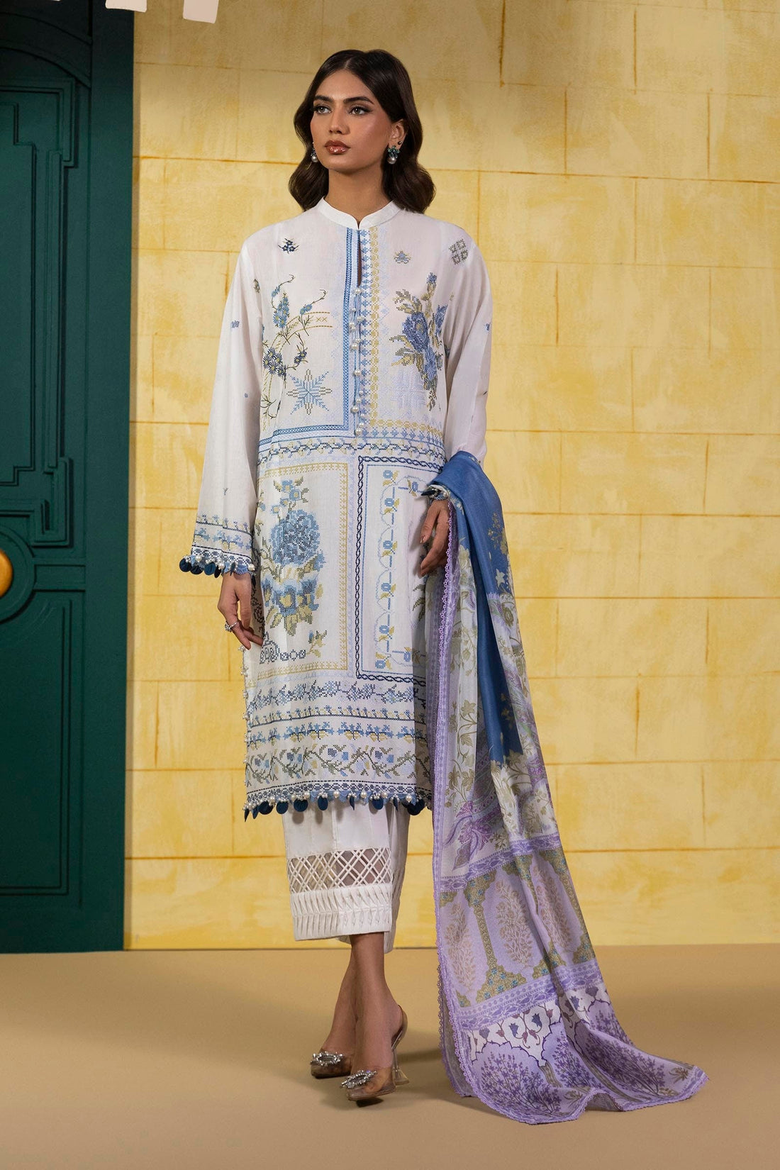 Sana Safinaz | Muzlin Spring 25 | M251-018A-3CT by Sana Safinaz - Designer Dress - Type: Ladies Clothes - Available at Libayah - 100% Original