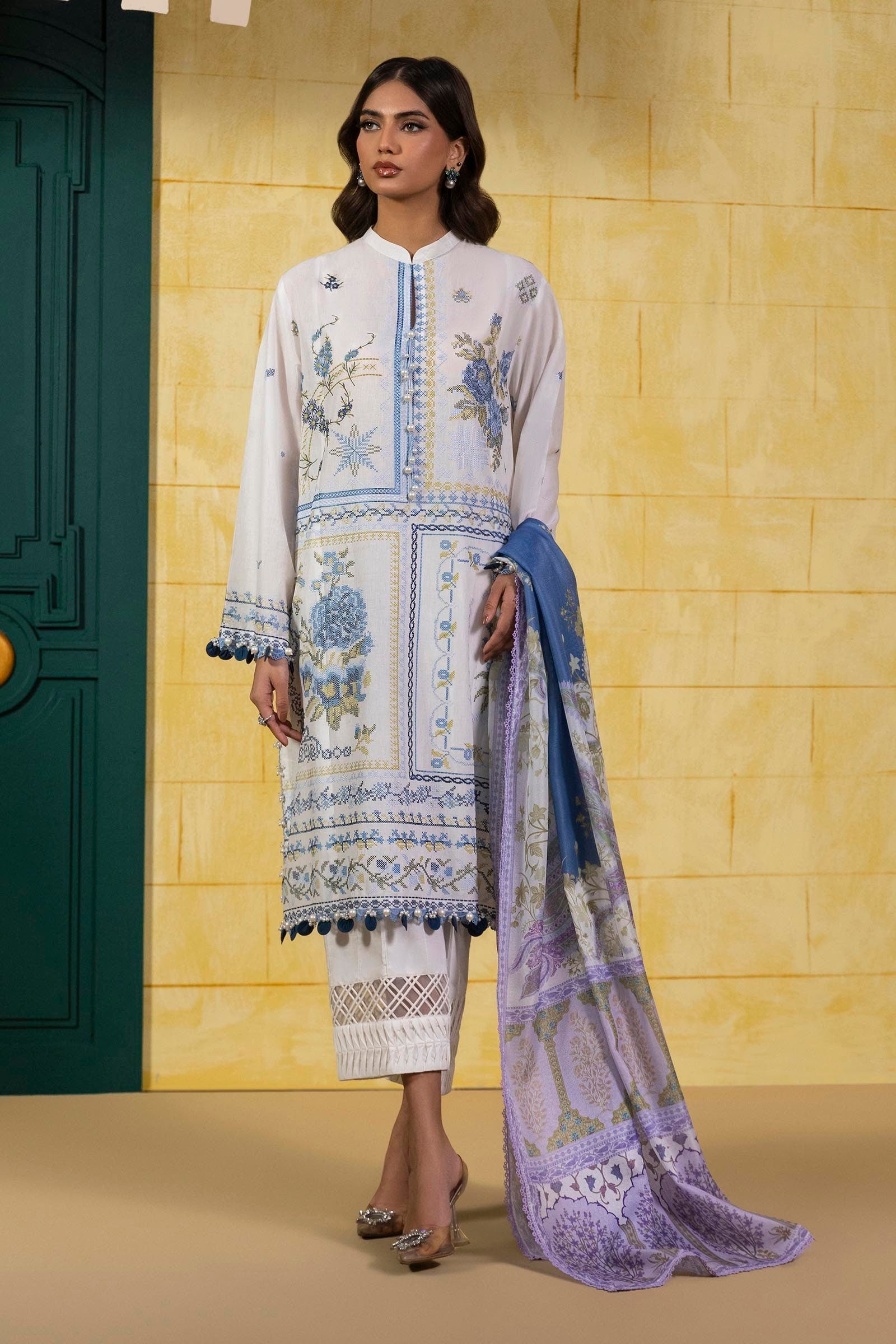 Sana Safinaz | Muzlin Spring 25 | M251-018A-3CT by Sana Safinaz - Designer Dress - Type: Ladies Clothes - Available at Libayah - 100% Original