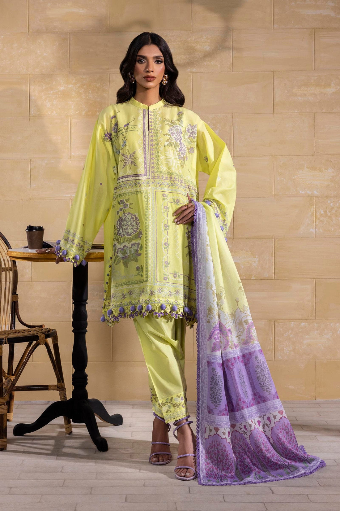 Sana Safinaz | Muzlin Spring 25 | M251-018B-3CT by Sana Safinaz - Designer Dress - Type: Ladies Clothes - Available at Libayah - 100% Original
