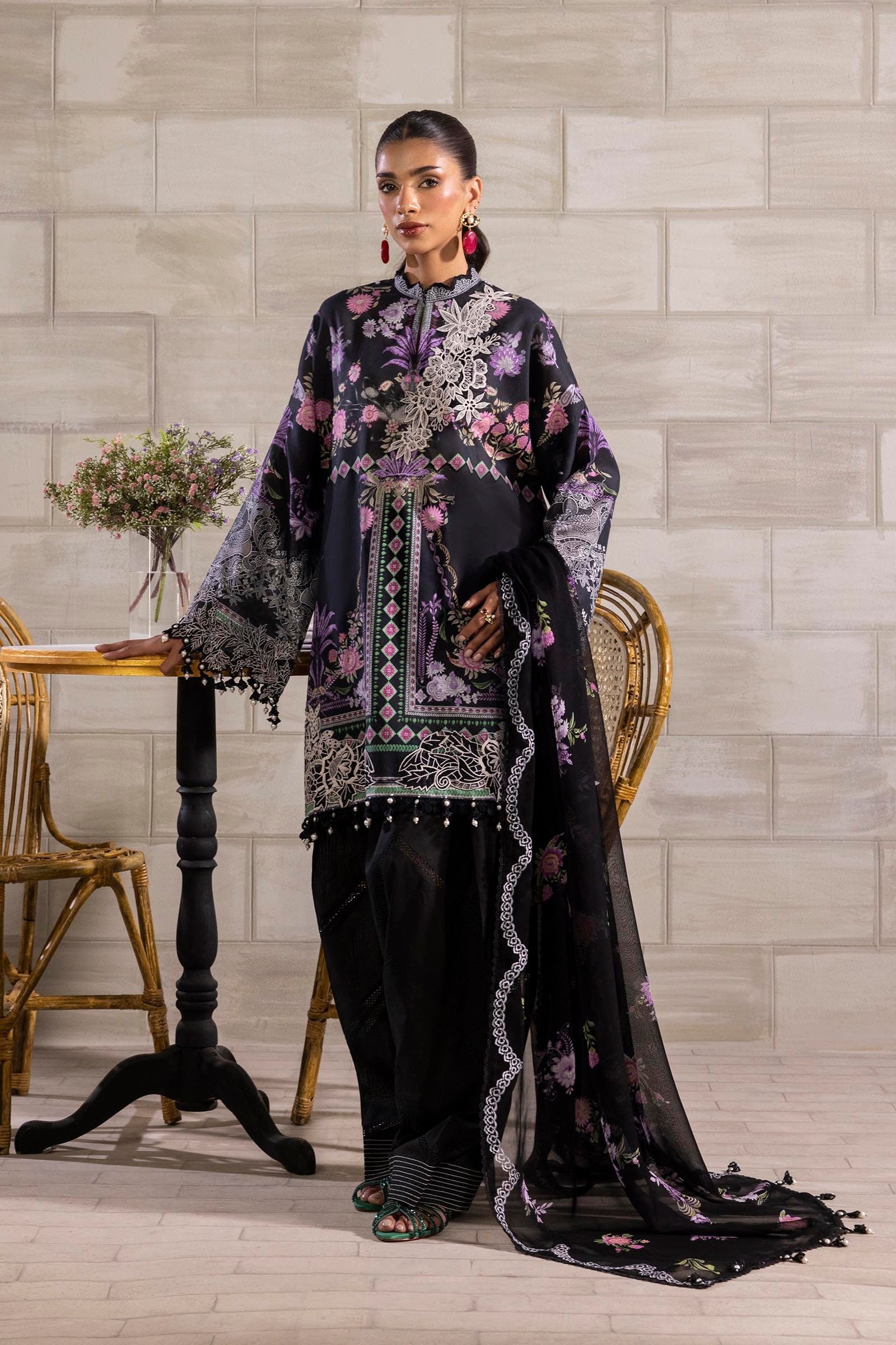 Sana Safinaz | Muzlin Spring 25 | M251-019B-3CS by Sana Safinaz - Designer Dress - Type: Ladies Clothes - Available at Libayah - 100% Original
