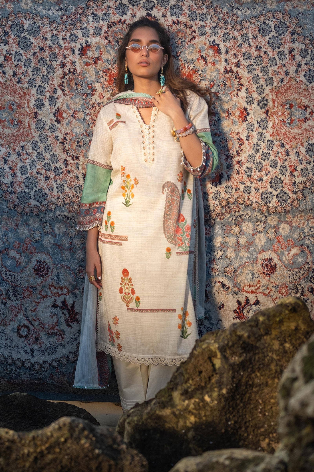Sana Safinaz | Mahay Spring 24 | H241-022A-2BS by Sana Safinaz - Designer Dress - Type: Ladies Clothes - Available at Libayah - 100% Original