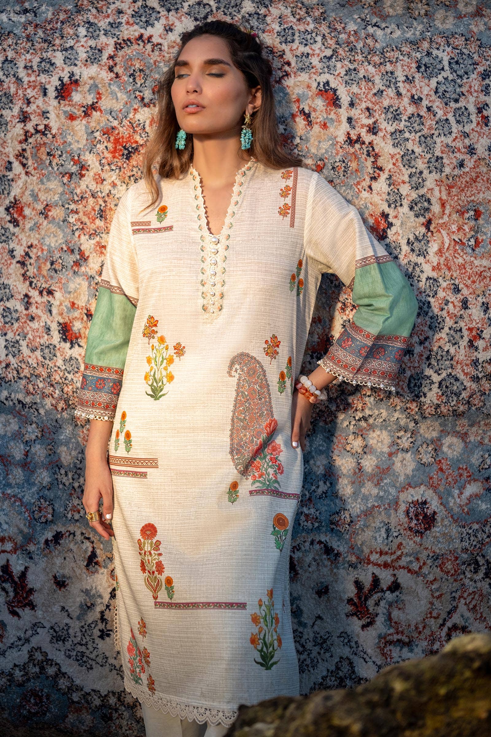 Sana Safinaz | Mahay Spring 24 | H241-022A-2BS by Sana Safinaz - Designer Dress - Type: Ladies Clothes - Available at Libayah - 100% Original