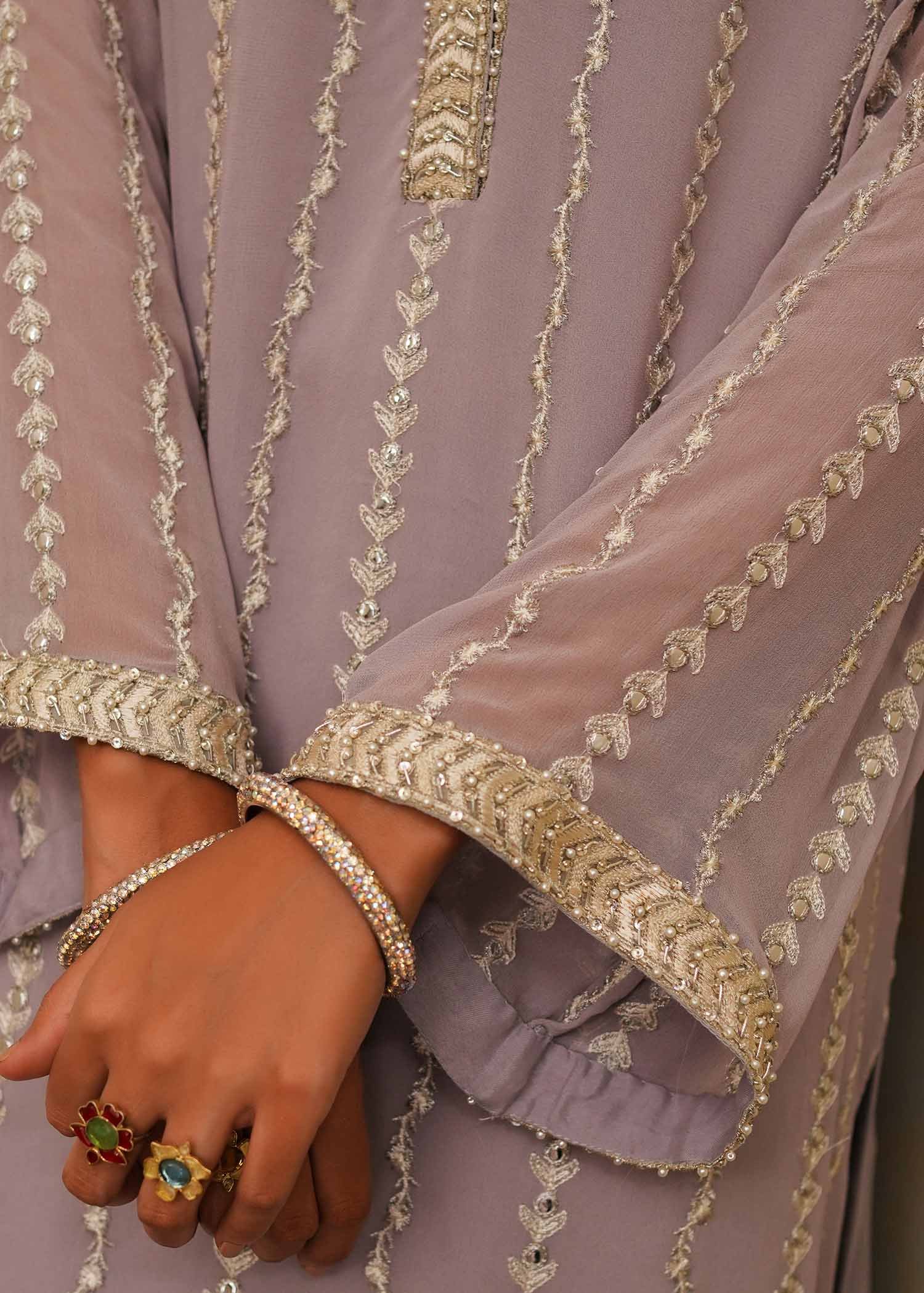 Mahgul | Eid Edit 2024 | Lavender Lines by Mahgul - Designer Dress - Type: Ladies Clothes - Available at Libayah - 100% Original