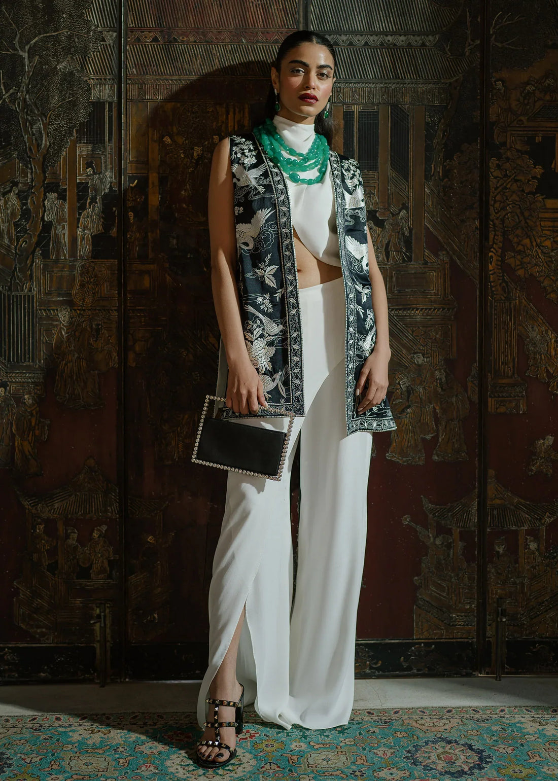 Mahgul | Eid Edit 2024 | Black Crane by Mahgul - Designer Dress - Type: Ladies Clothes - Available at Libayah - 100% Original