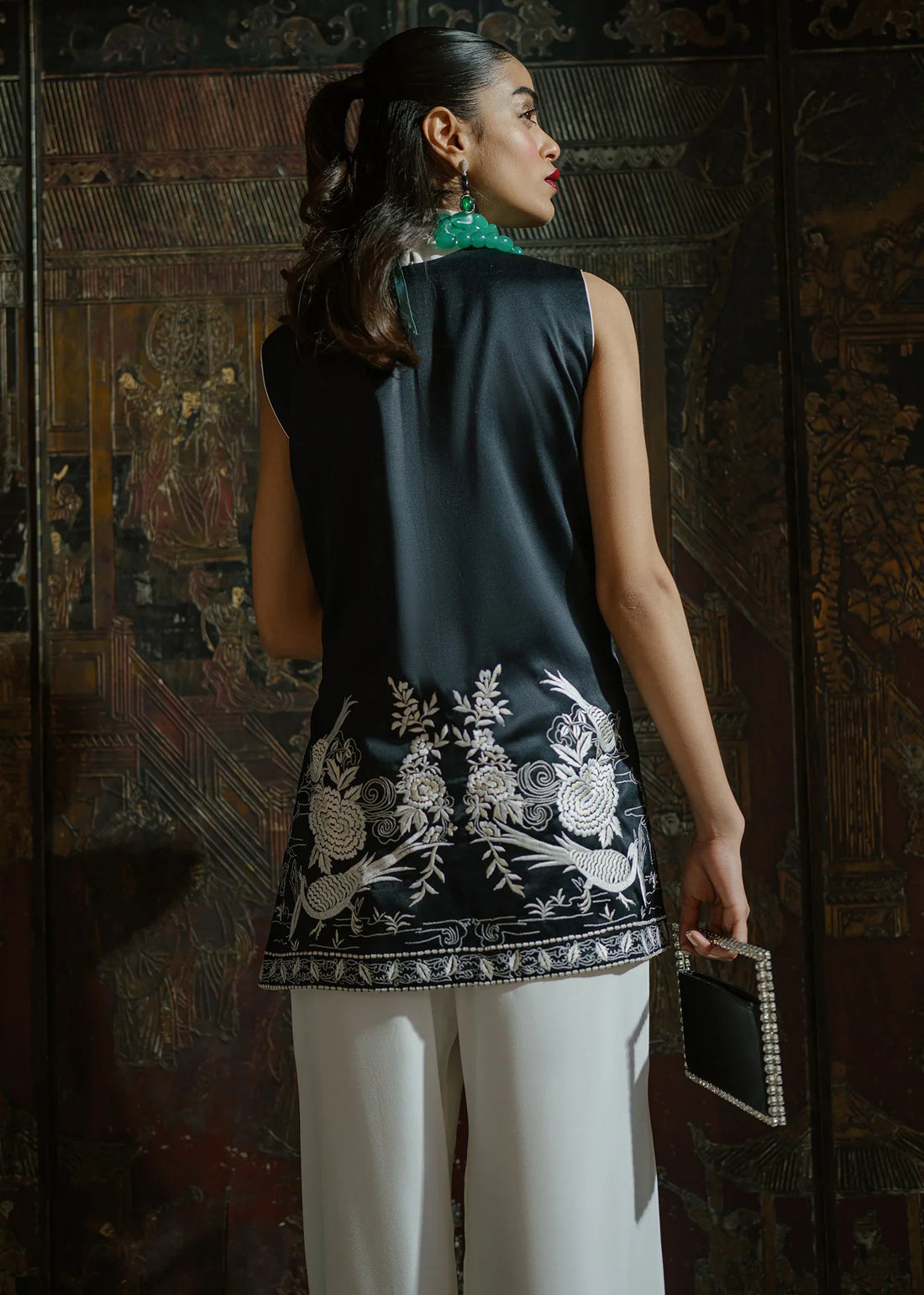 Mahgul | Eid Edit 2024 | Black Crane by Mahgul - Designer Dress - Type: Ladies Clothes - Available at Libayah - 100% Original