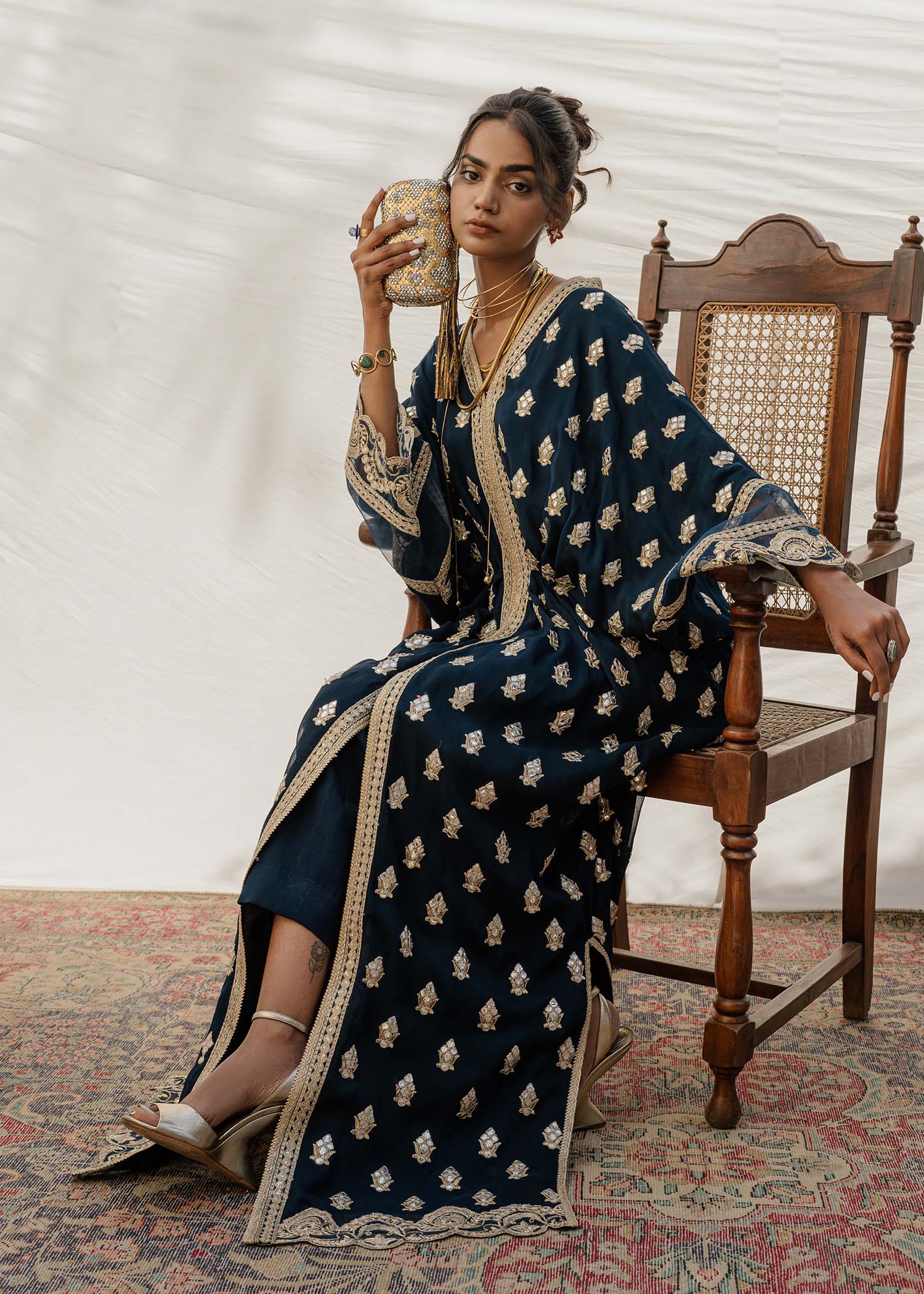 Mahgul | Eid Edit 2024 | Indigo Mirror by Mahgul - Designer Dress - Type: Ladies Clothes - Available at Libayah - 100% Original