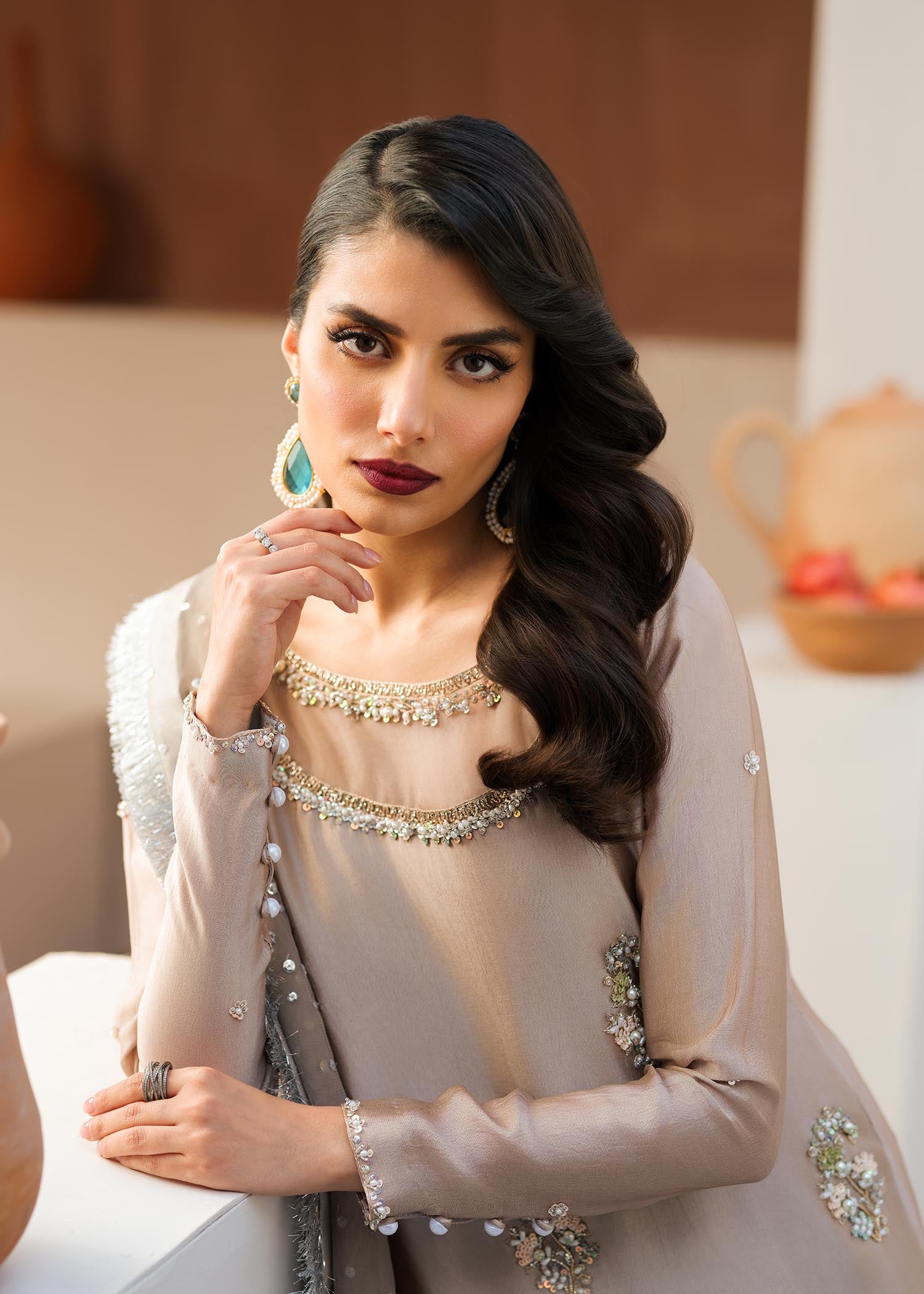 Mahum Asad | Raising The Bar | Sand by Mahum Asad - Designer Dress - Type: Ladies Clothes - Available at Libayah - 100% Original