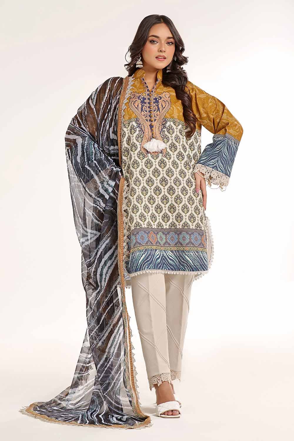 Gul Ahmed | MalMal Collection 24 | MFL-42003 by Gul Ahmed - Designer Dress - Type: Luxury - Available at Libayah - 100% Original