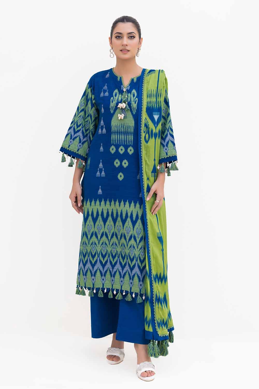Gul Ahmed | Winter Collection 24 | Cotton Net Dupatta MJ-42053 by Gul Ahmed - Designer Dress - Type: Ladies Clothes - Available at Libayah - 100% Original
