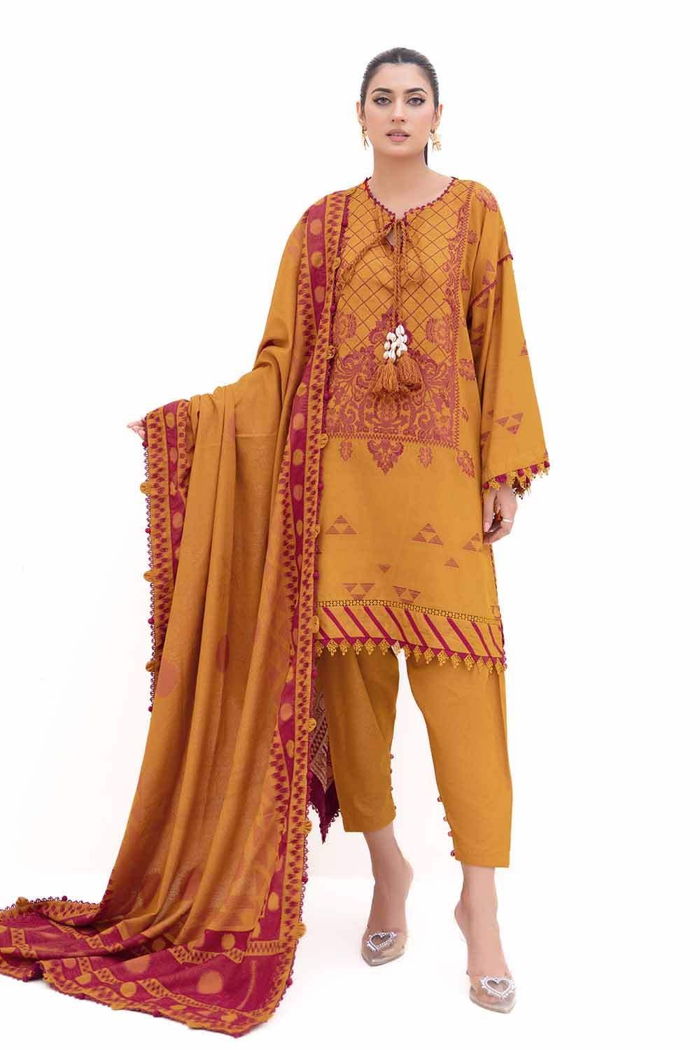 Gul Ahmed | Winter Collection 24 | Jacquard Suit MJ-42054 by Gul Ahmed - Designer Dress - Type: Ladies Clothes - Available at Libayah - 100% Original