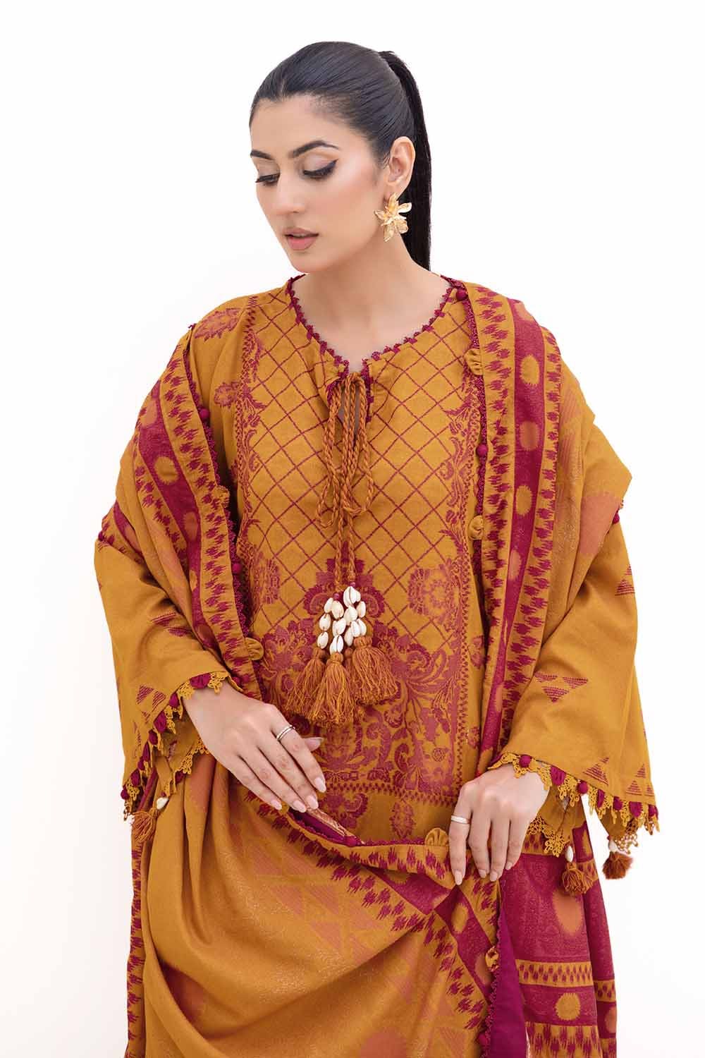 Gul Ahmed | Winter Collection 24 | Jacquard Suit MJ-42054 by Gul Ahmed - Designer Dress - Type: Ladies Clothes - Available at Libayah - 100% Original