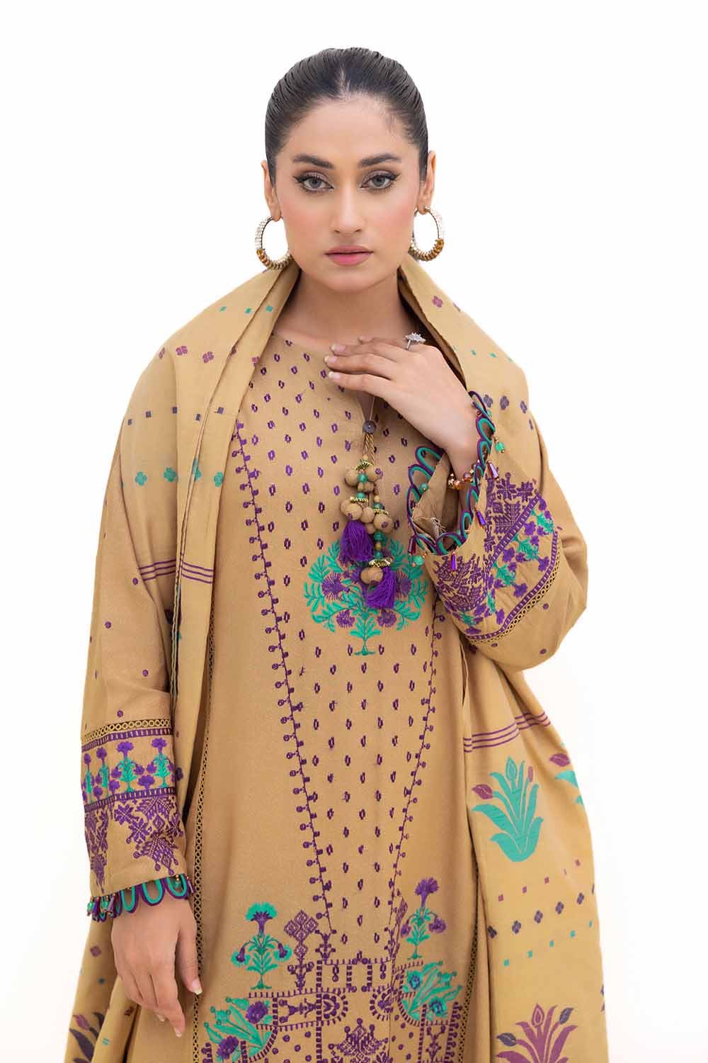 Gul Ahmed | Winter Collection 24 | Karandi Suit with Jacquard Dupatta MJ-42057 by Gul Ahmed - Designer Dress - Type: Ladies Clothes - Available at Libayah - 100% Original