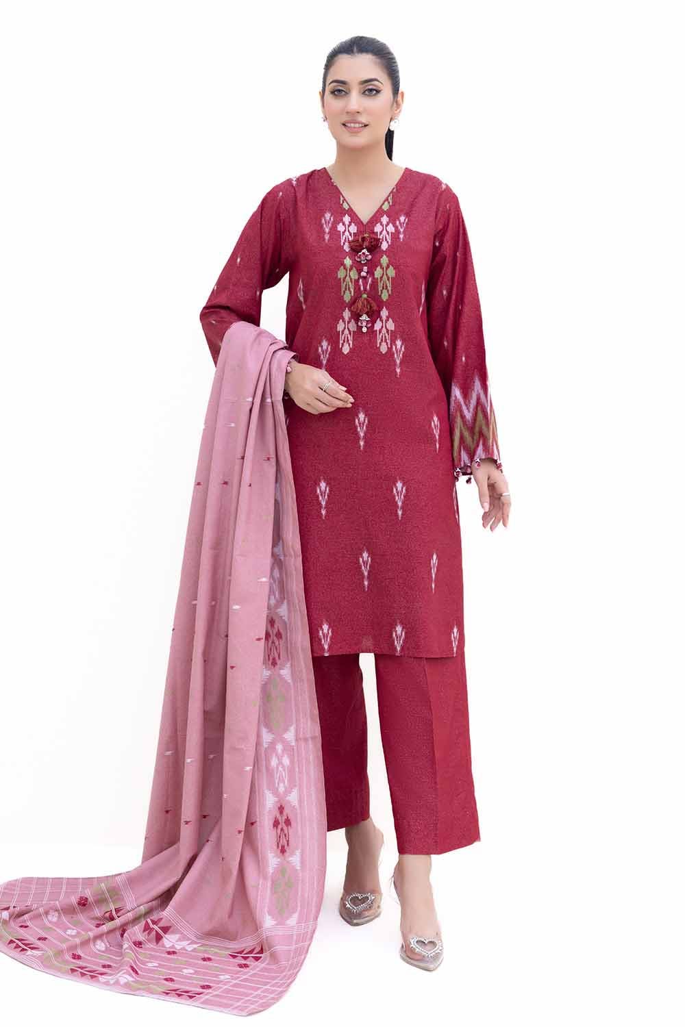 Gul Ahmed | Winter Collection 24 | Karandi Suit with Jacquard Dupatta MJ-42060 by Gul Ahmed - Designer Dress - Type: Ladies Clothes - Available at Libayah - 100% Original