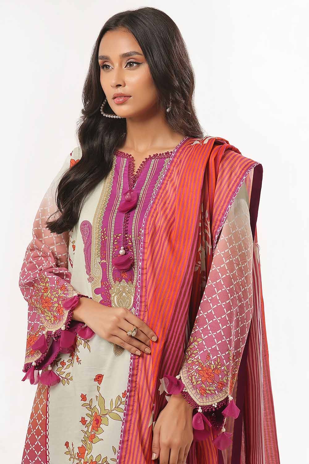 Gul Ahmed | MalMal Collection 24 | ML-42001 by Gul Ahmed - Designer Dress - Type: Luxury - Available at Libayah - 100% Original