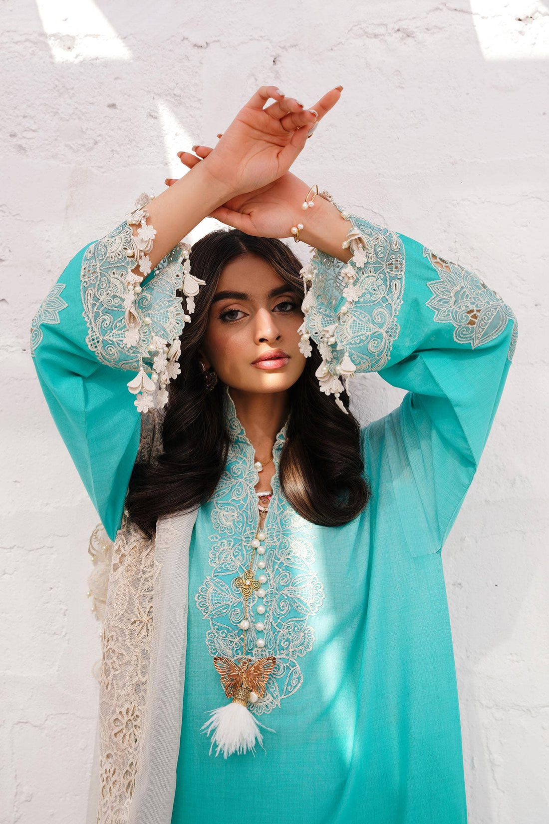 Sana Safinaz | Muzlin Spring 24 | M241-017B-CW by Sana Safinaz - Designer Dress - Type: Ladies Clothes - Available at Libayah - 100% Original