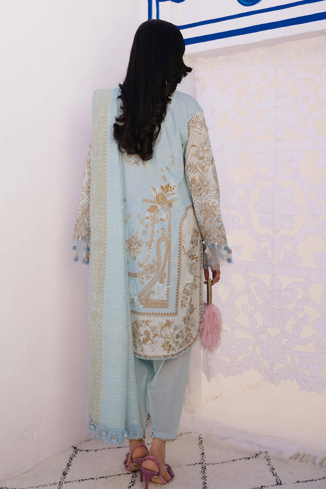 Sana Safinaz | Muzlin Spring 24 | M241-018B-CM by Sana Safinaz - Designer Dress - Type: Ladies Clothes - Available at Libayah - 100% Original