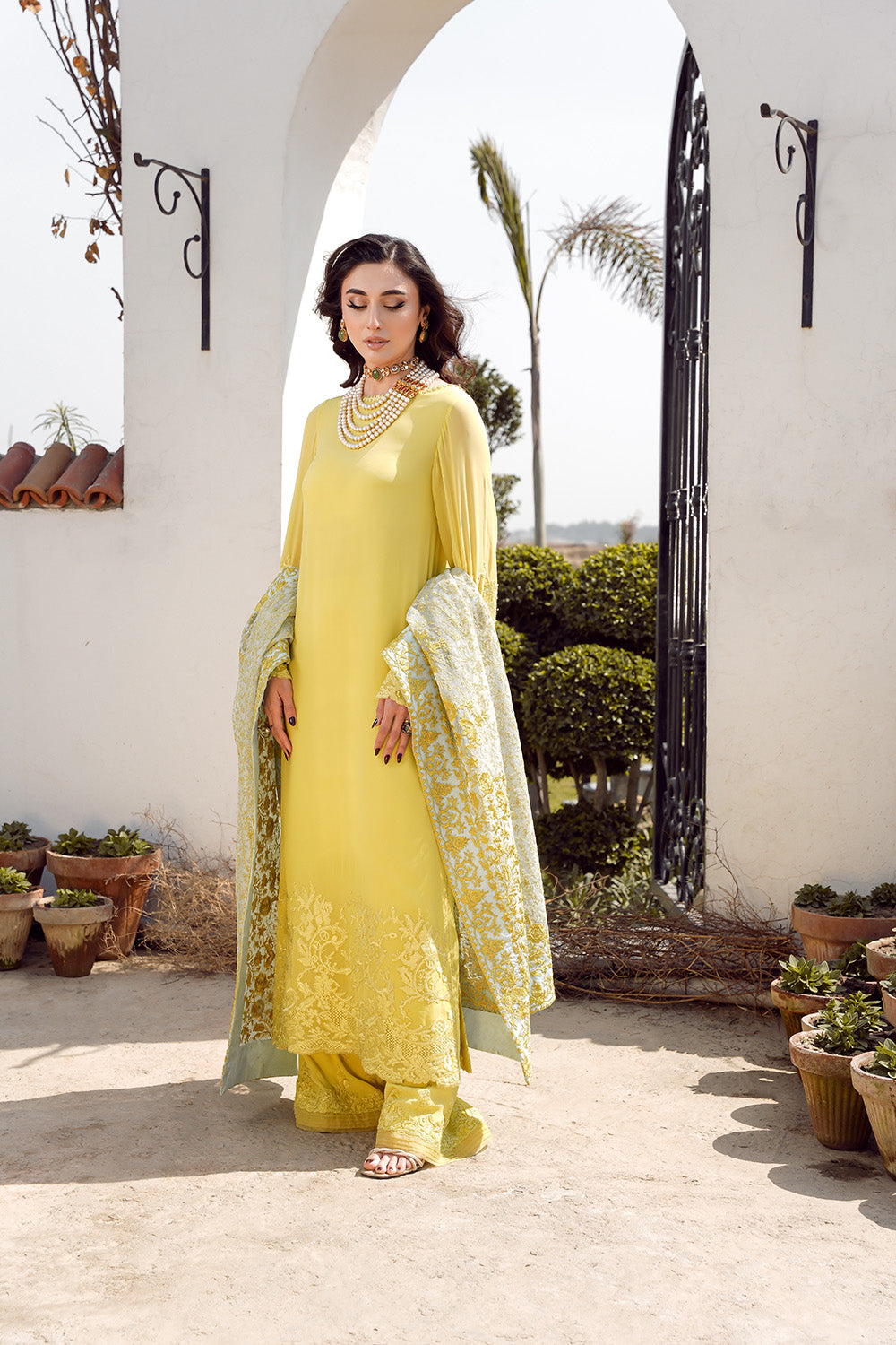 Nilofer Shahid | Verve Summer 24 | Evara (3pc)   Verve SS 24 by Nilofer Shahid - Designer Dress - Type: Ladies Clothes - Available at Libayah - 100% Original