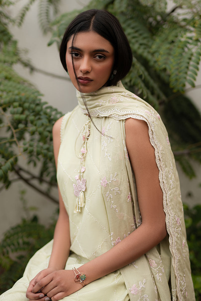 Cross Stitch | Mahiri Lawn 25 | CANARY GREEN by Cross Stitch - Designer Dress - Type: Ladies Clothes - Available at Libayah - 100% Original