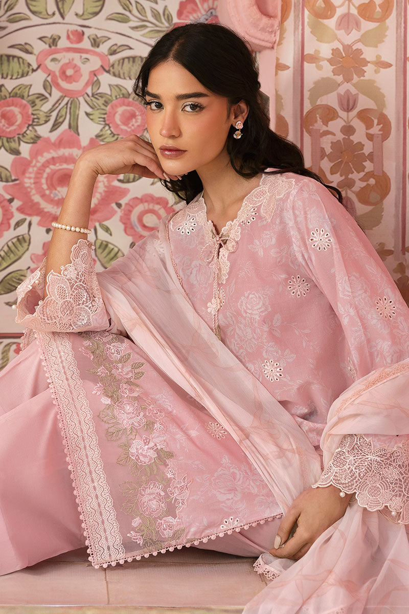 Cross Stitch | Premium Lawn 25 | FLORAL TIE by Cross Stitch - Designer Dress - Type: Ladies Clothes - Available at Libayah - 100% Original