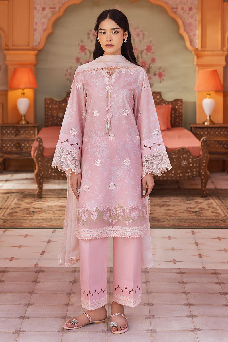 Cross Stitch | Premium Lawn 25 | FLORAL TIE by Cross Stitch - Designer Dress - Type: Ladies Clothes - Available at Libayah - 100% Original