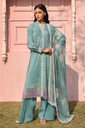 Cross Stitch | Premium Lawn 25 | TEAL GRACE by Cross Stitch - Designer Dress - Type: Ladies Clothes - Available at Libayah - 100% Original