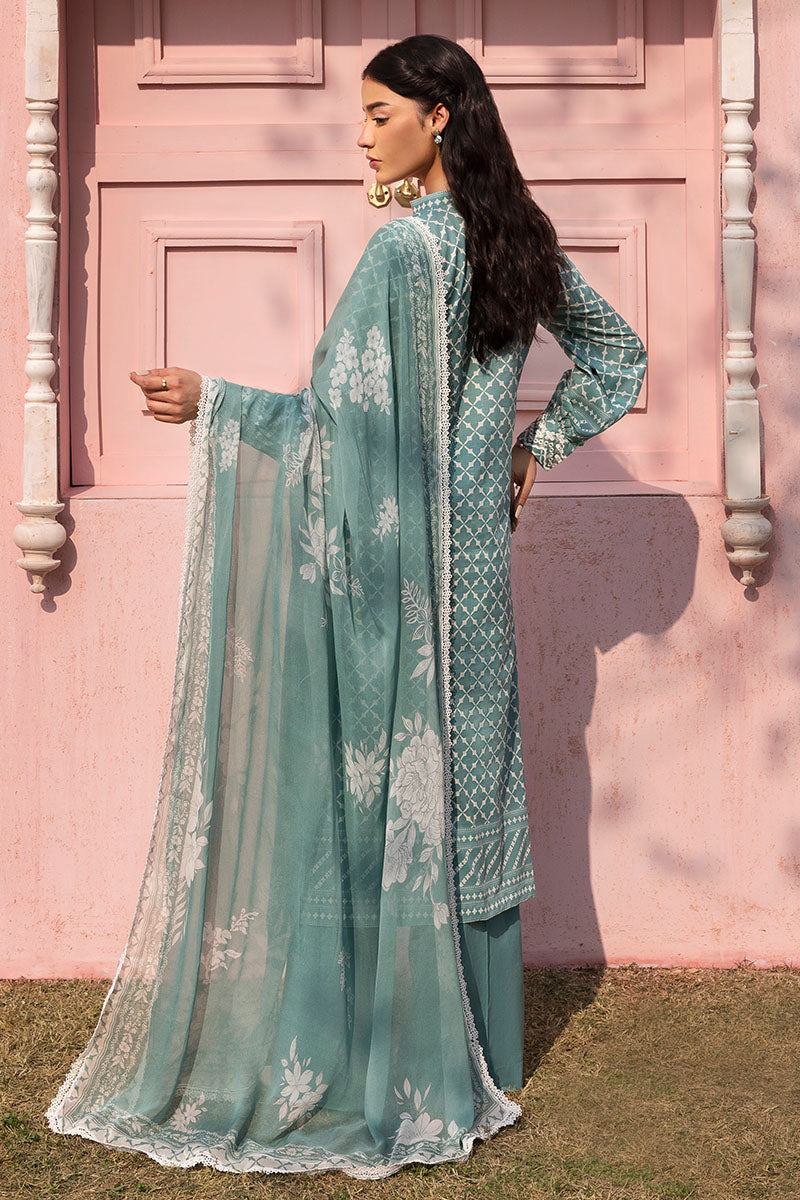 Cross Stitch | Premium Lawn 25 | TEAL GRACE by Cross Stitch - Designer Dress - Type: Ladies Clothes - Available at Libayah - 100% Original