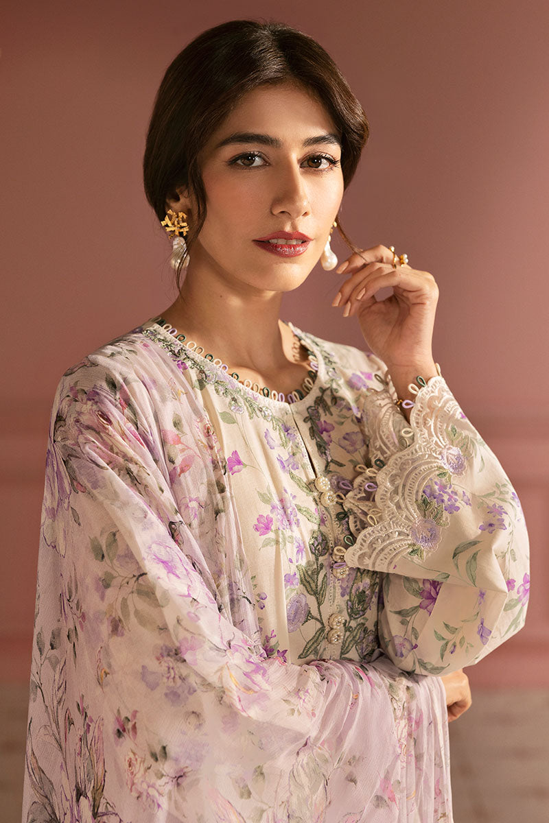 Cross Stitch | Premium Lawn 25 | LILAC BLOOM by CRO - Designer Dress - Type: Ladies Clothes - Available at Libayah - 100% Original