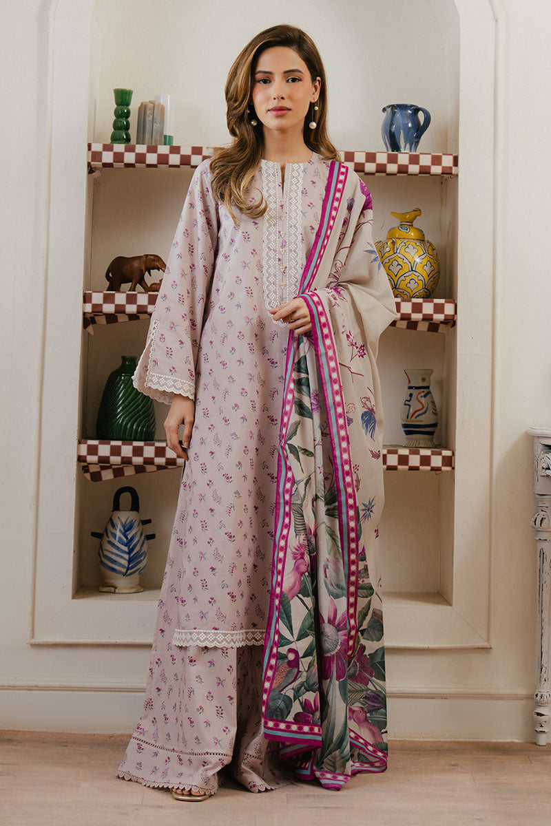 Cross Stitch | Daily Wear 25 | LILAC HORIZON-3 PC by Cross Stitch - Designer Dress - Type: Ladies Clothes - Available at Libayah - 100% Original