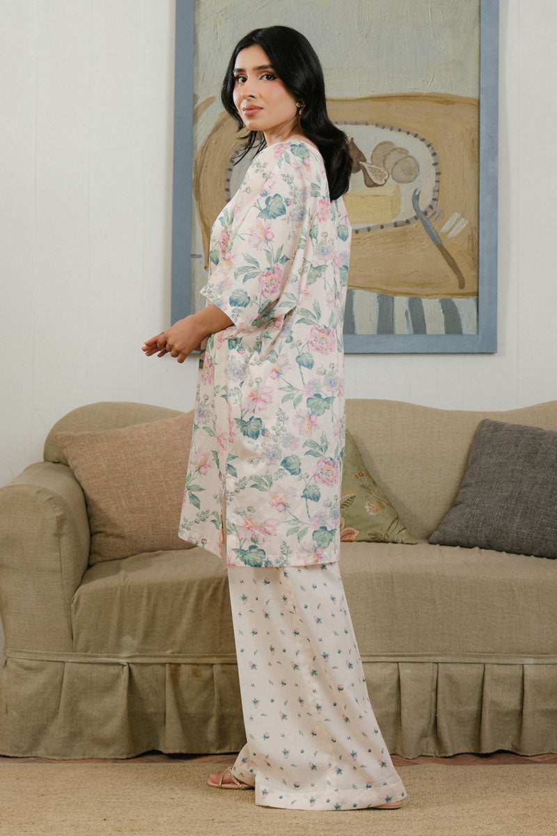 Cross Stitch | Daily Wear 25 | WHITE ORNATE-2 PC by Cross Stitch - Designer Dress - Type: Ladies Clothes - Available at Libayah - 100% Original