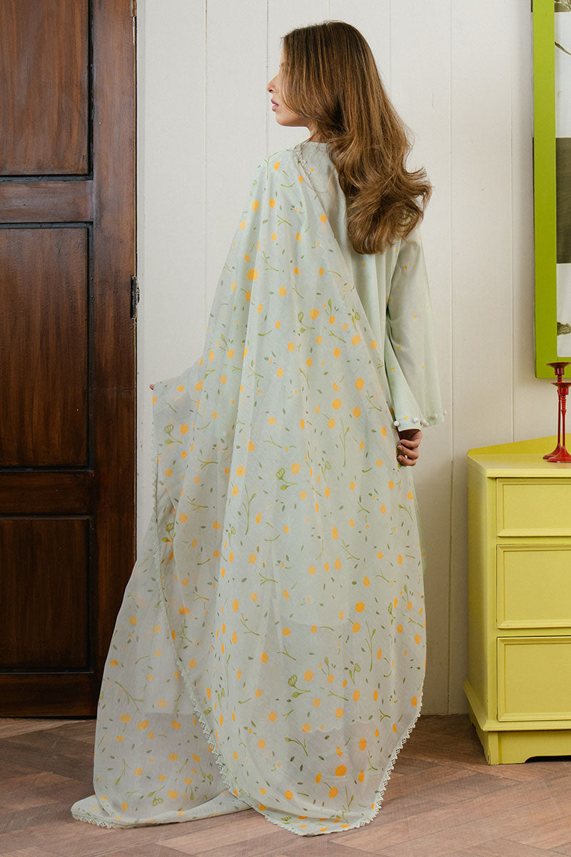 Cross Stitch | Daily Wear 25 | DAISY BLOOM-3 PC by Cross Stitch - Designer Dress - Type: Ladies Clothes - Available at Libayah - 100% Original